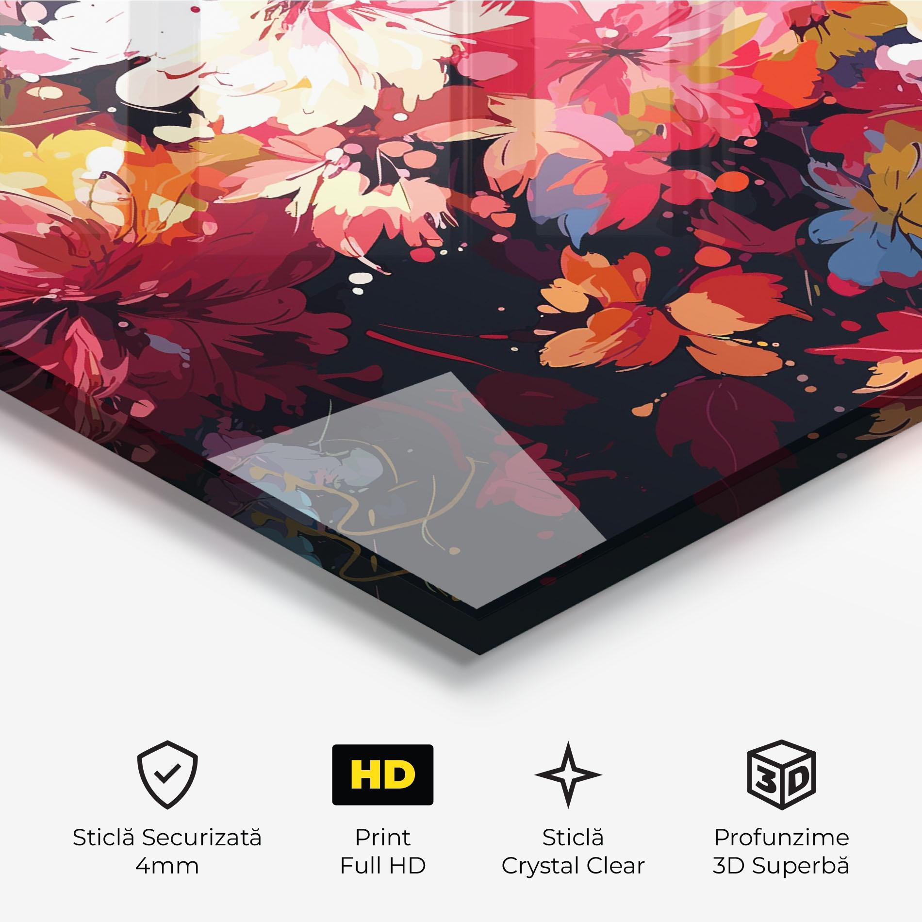 Tablou Sticla Flower Art Texture mockup 3