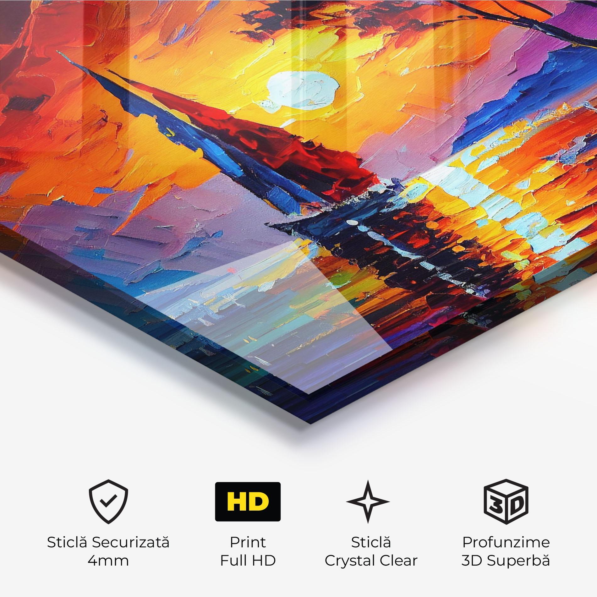 Tablou Sticla Sailboat Painting mockup 3