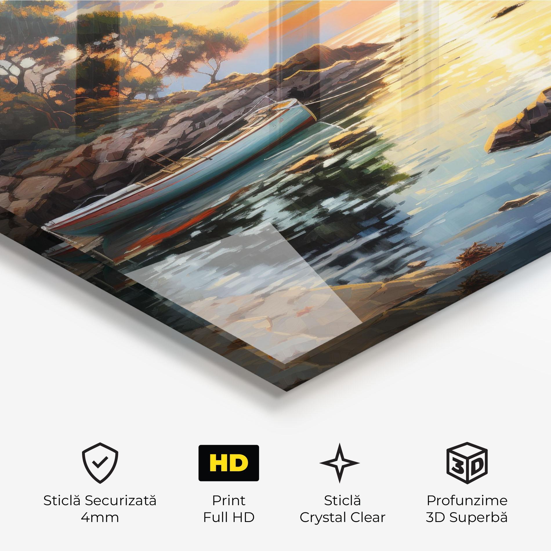 Tablou Sticla Sunset Sea Art mockup 3