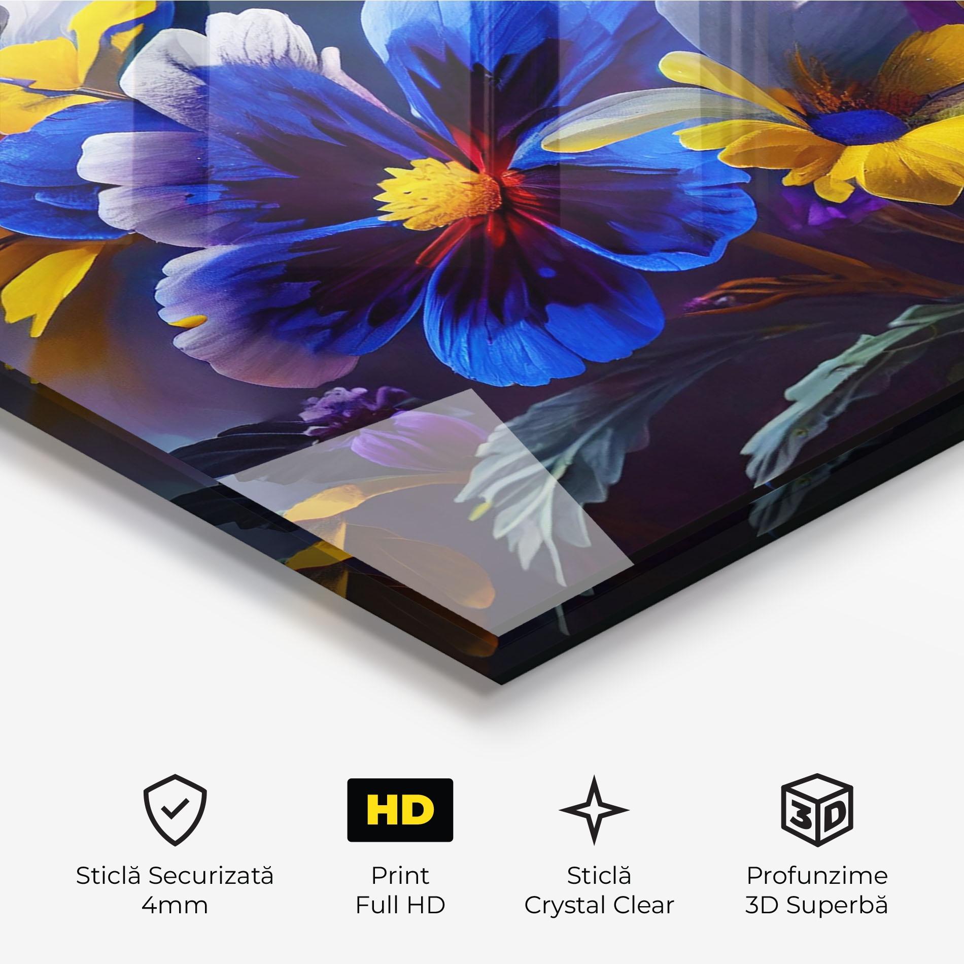 Tablou Sticla Vibrant Floral Art mockup 3