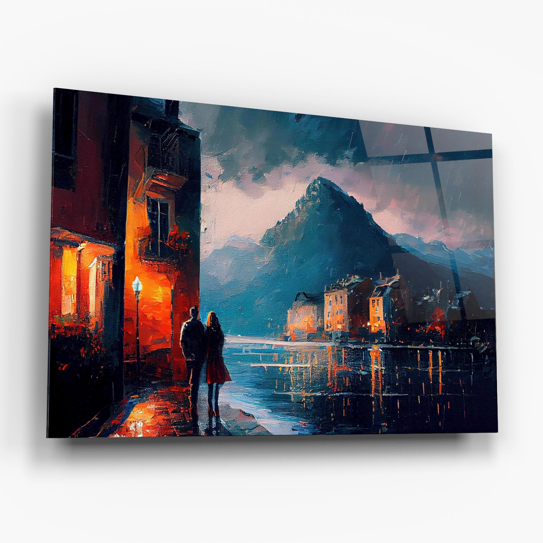 Tablou Sticla Mountain Couple Art mockup 6