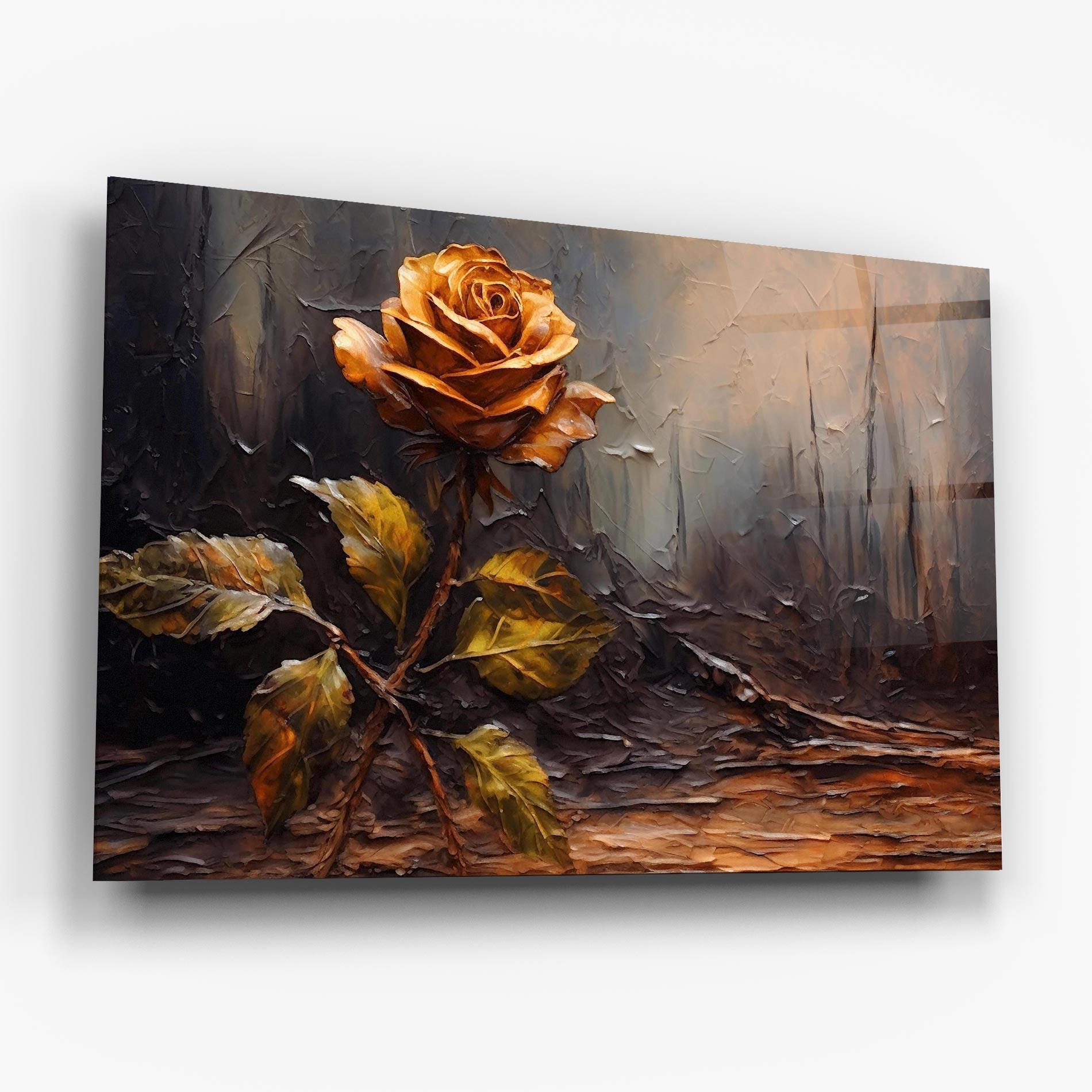 Tablou Sticla Orange Rose Art mockup 6