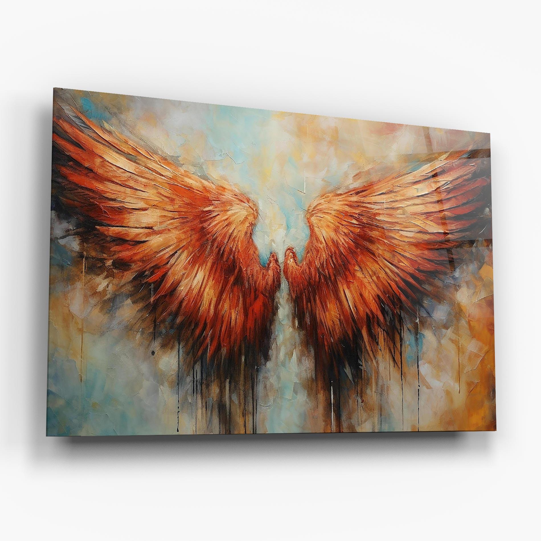 Tablou Sticla Orange Wings mockup 6