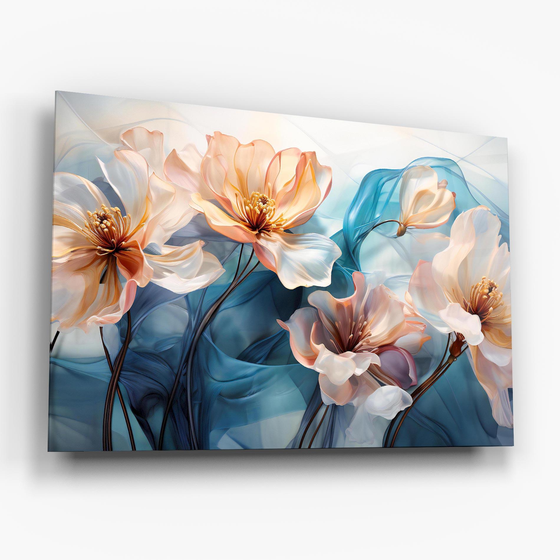 Tablou Sticla Pink Flowers Floating mockup 6