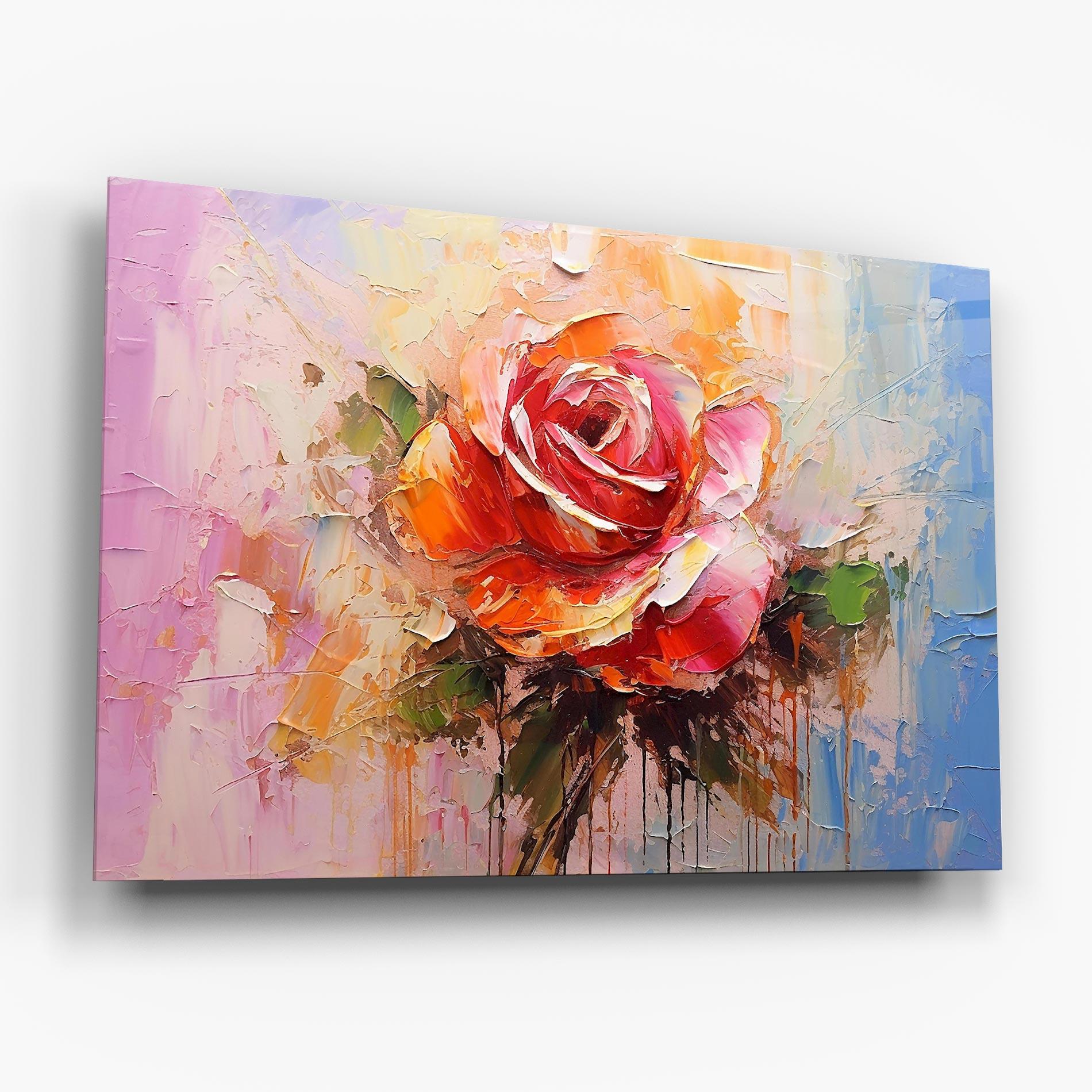 Tablou Sticla Red Pink Orange Art mockup 6