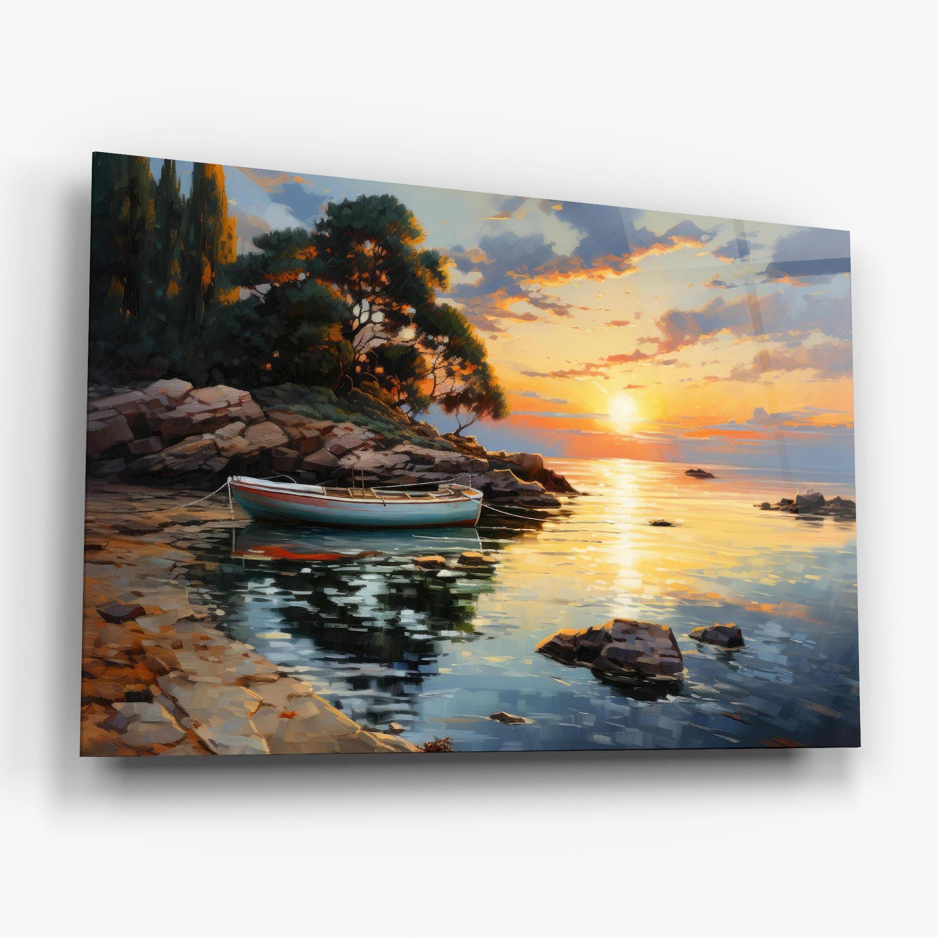 Tablou Sticla Sunset Sea Art mockup 6