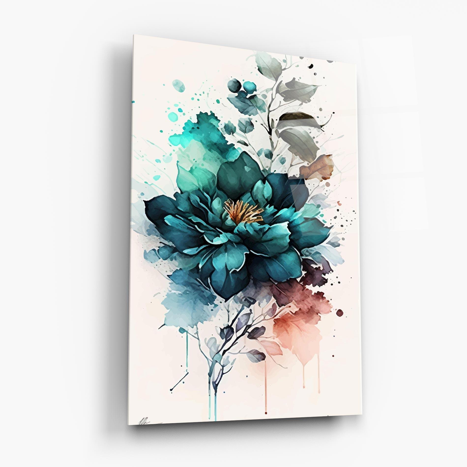 Tablou Sticla Flower Watercolor mockup 6