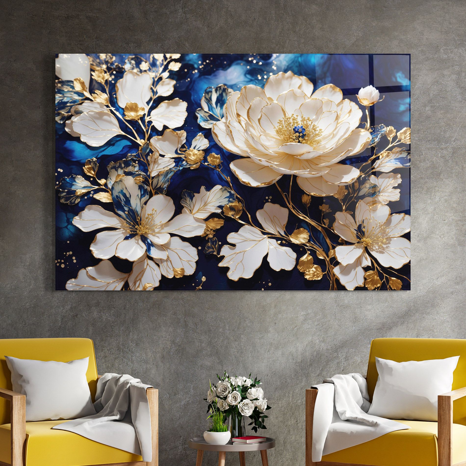Beautiful Golden White Rose mockup 4