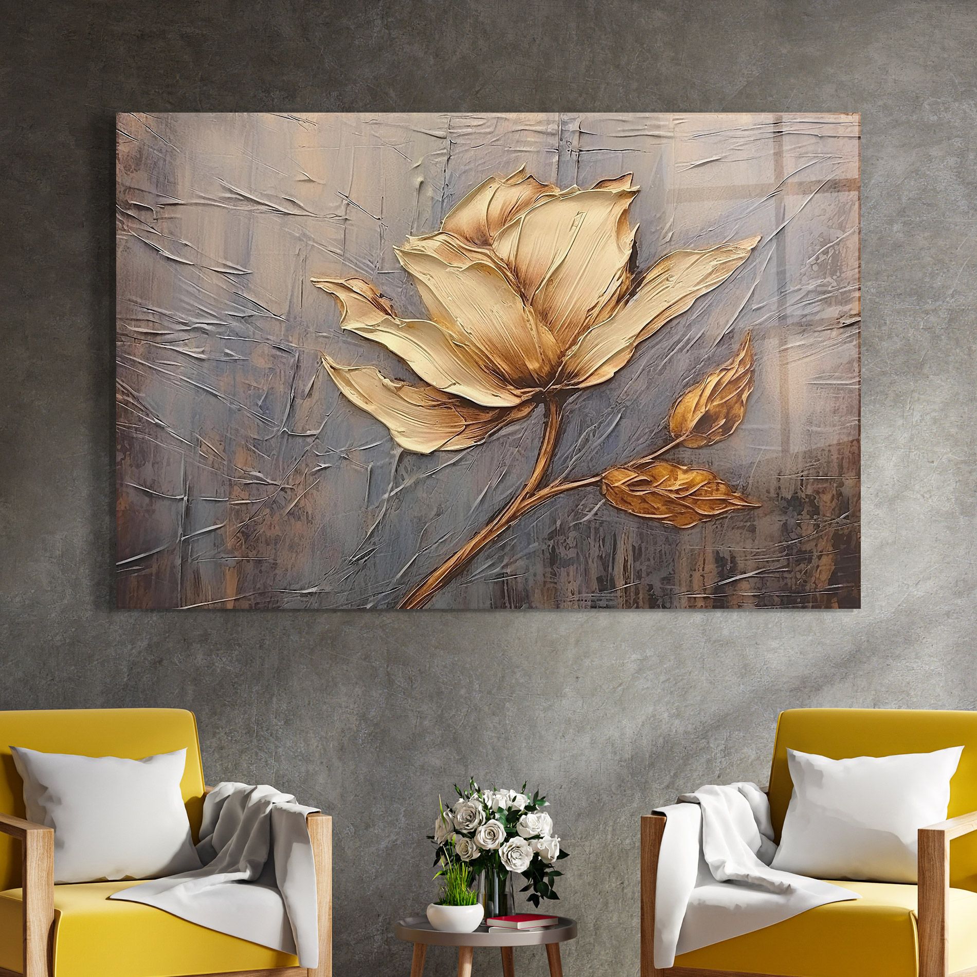 Cream Rose On Blue mockup 4