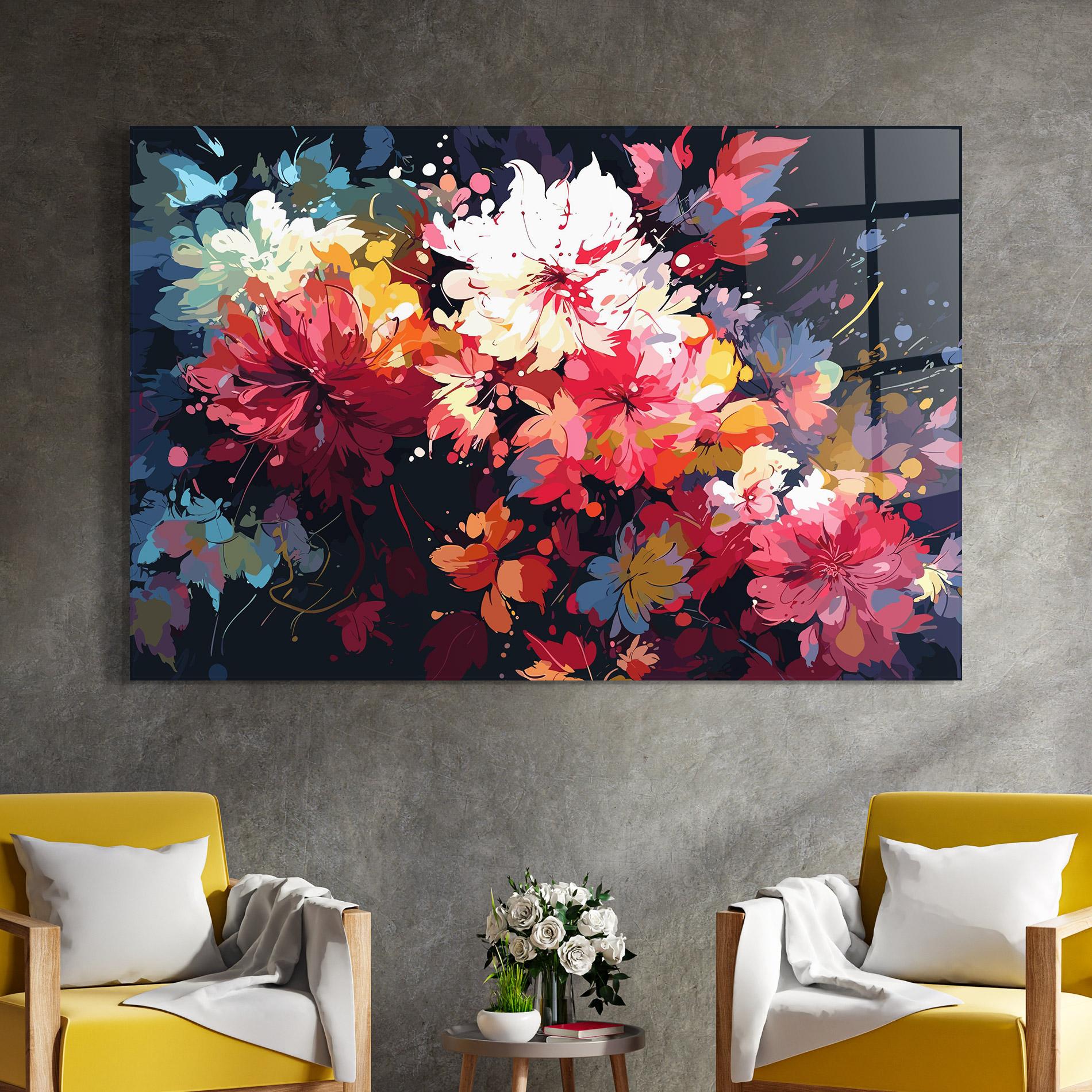 Tablou Sticla Flower Art Texture mockup 4