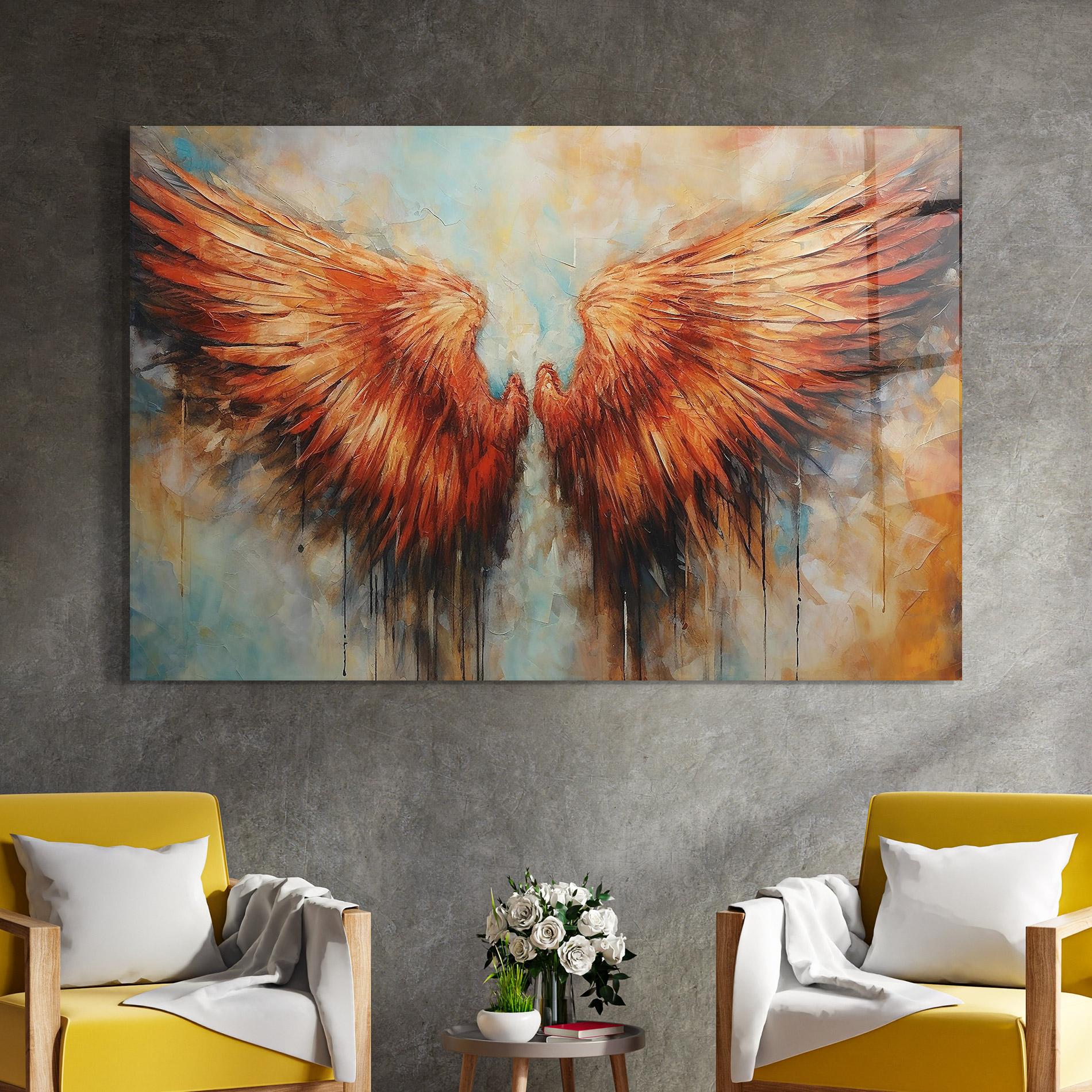Tablou Sticla Orange Wings mockup 4