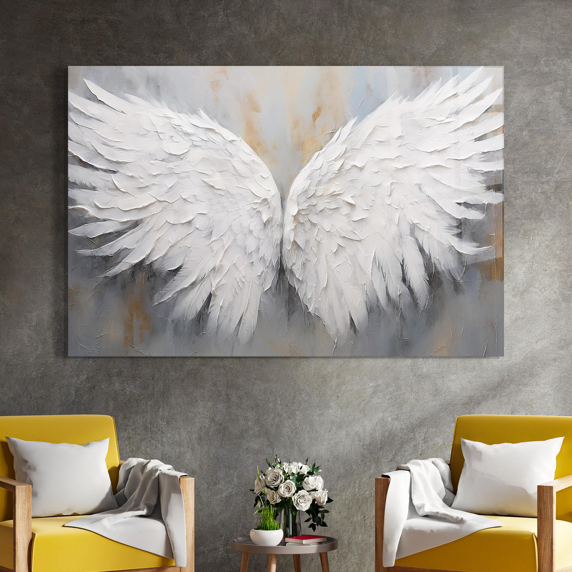 Tablou Sticla Pretty Angel Wings mockup 4