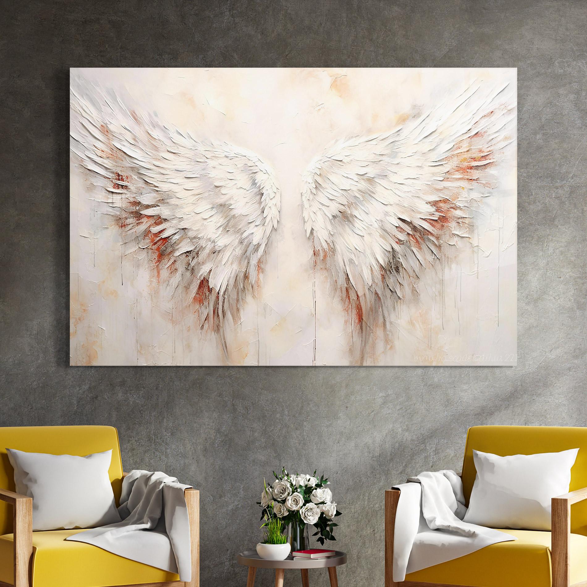 Tablou Sticla White Bloody Wings mockup 4