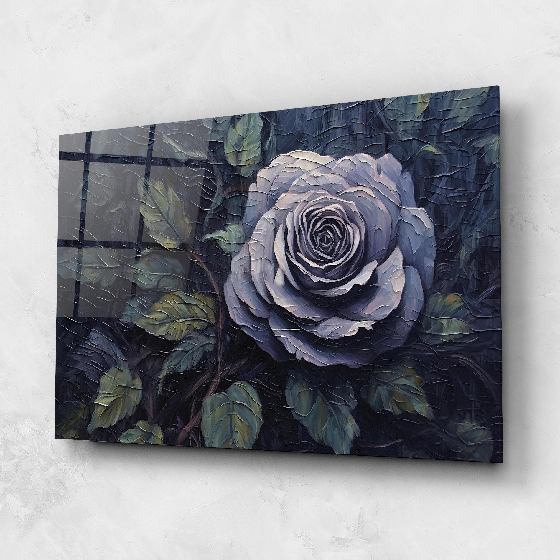 Tablou Sticla Blue Rose Art mockup 1