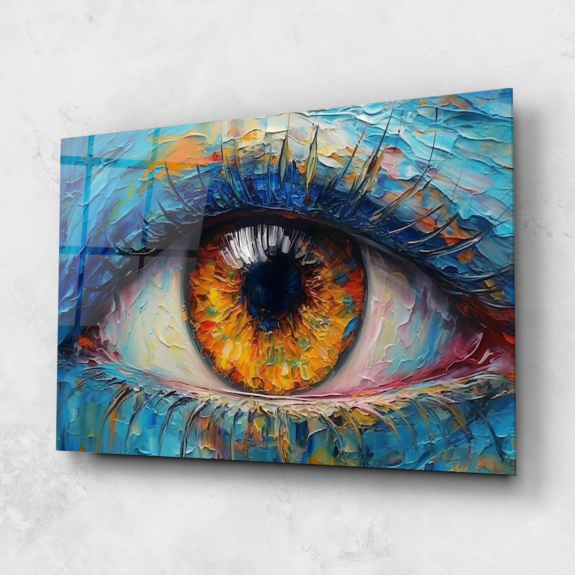 Tablou Sticla Brown Eyes Art mockup 1