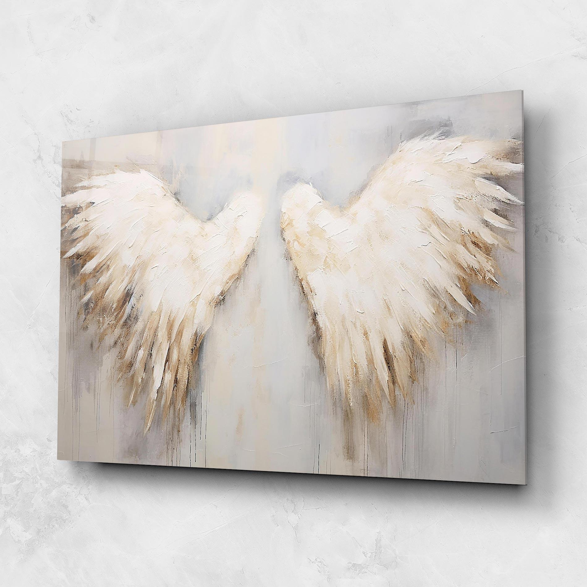 Tablou Sticla Cream White Wings mockup 1
