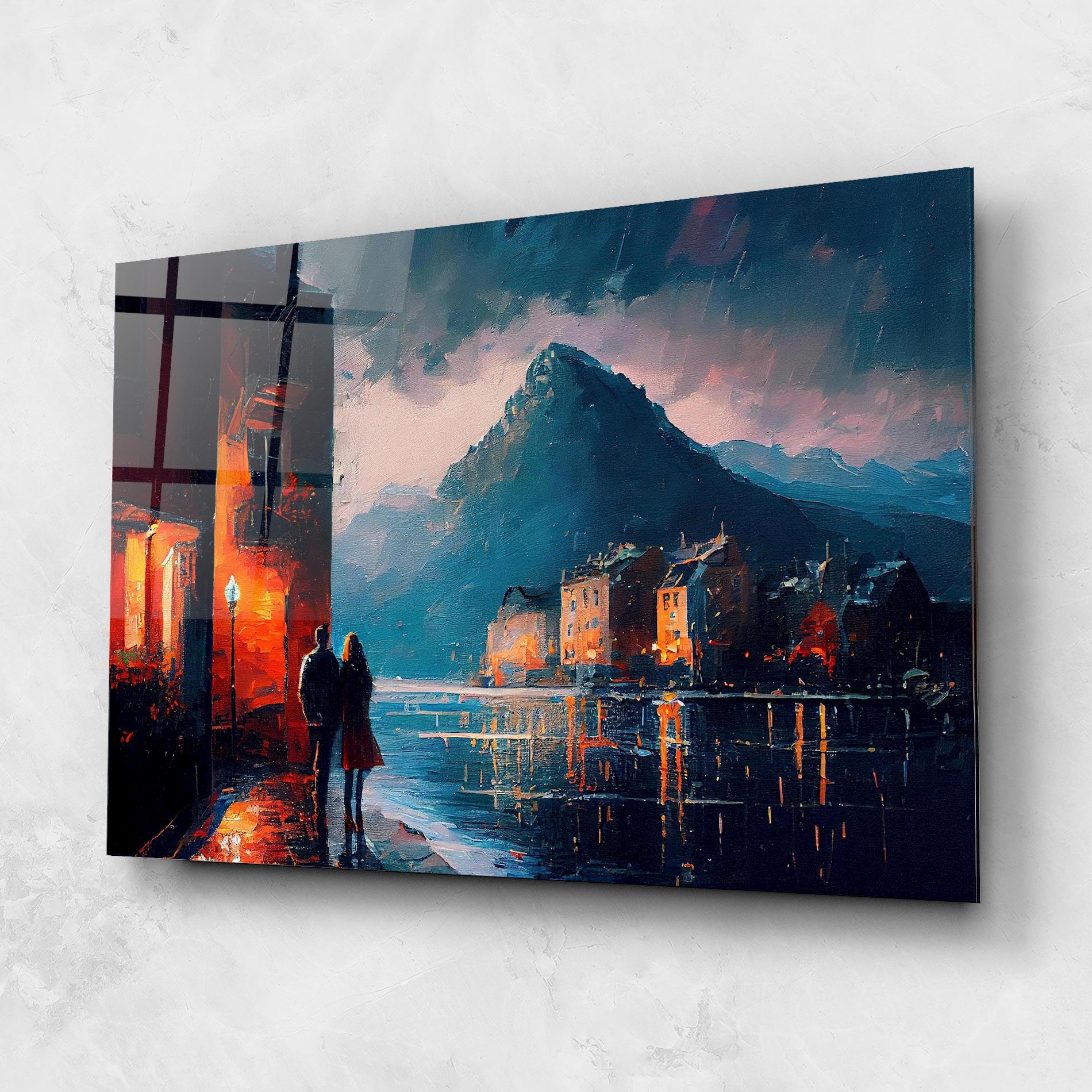 Tablou Sticla Mountain Couple Art mockup 1