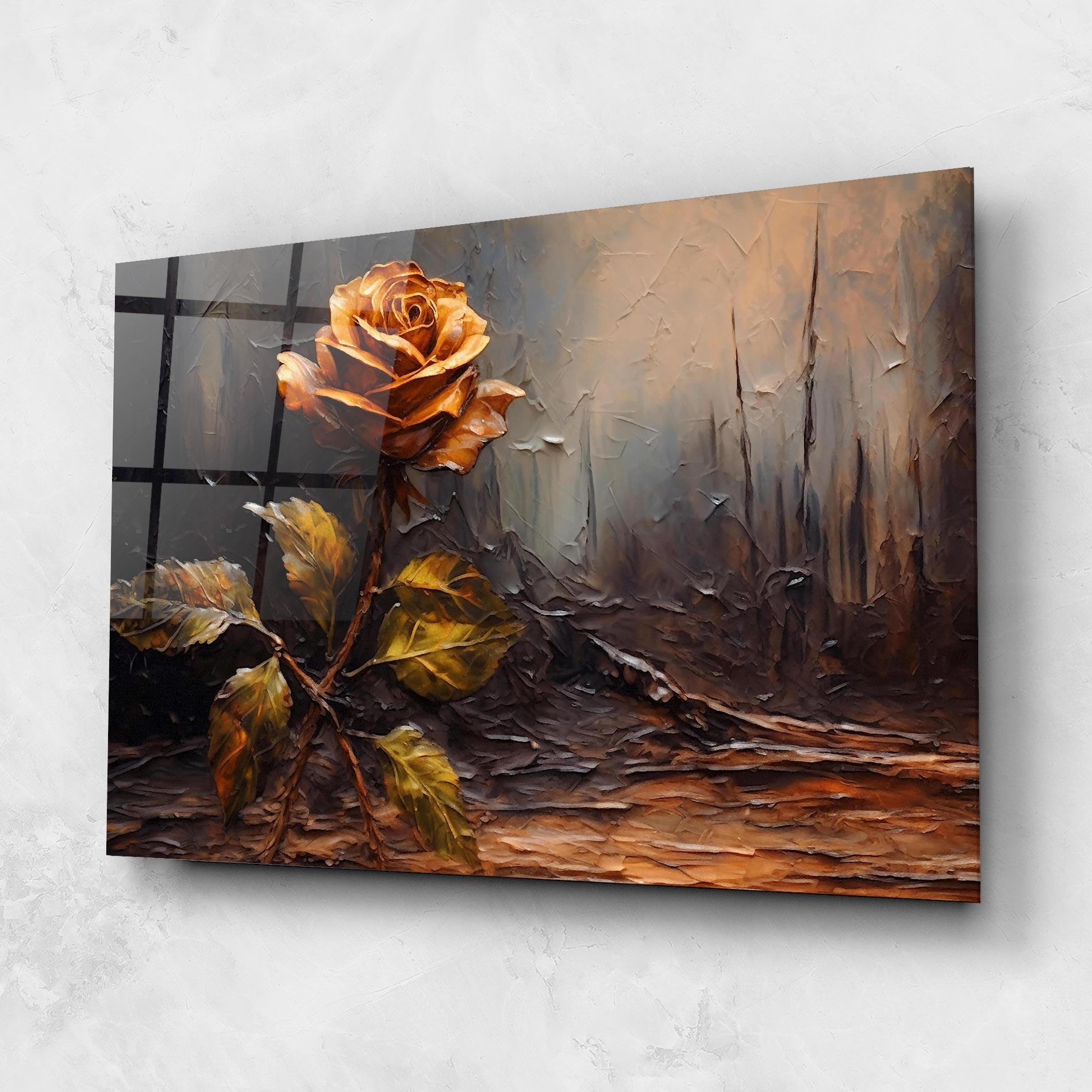 Tablou Sticla Orange Rose Art mockup 1