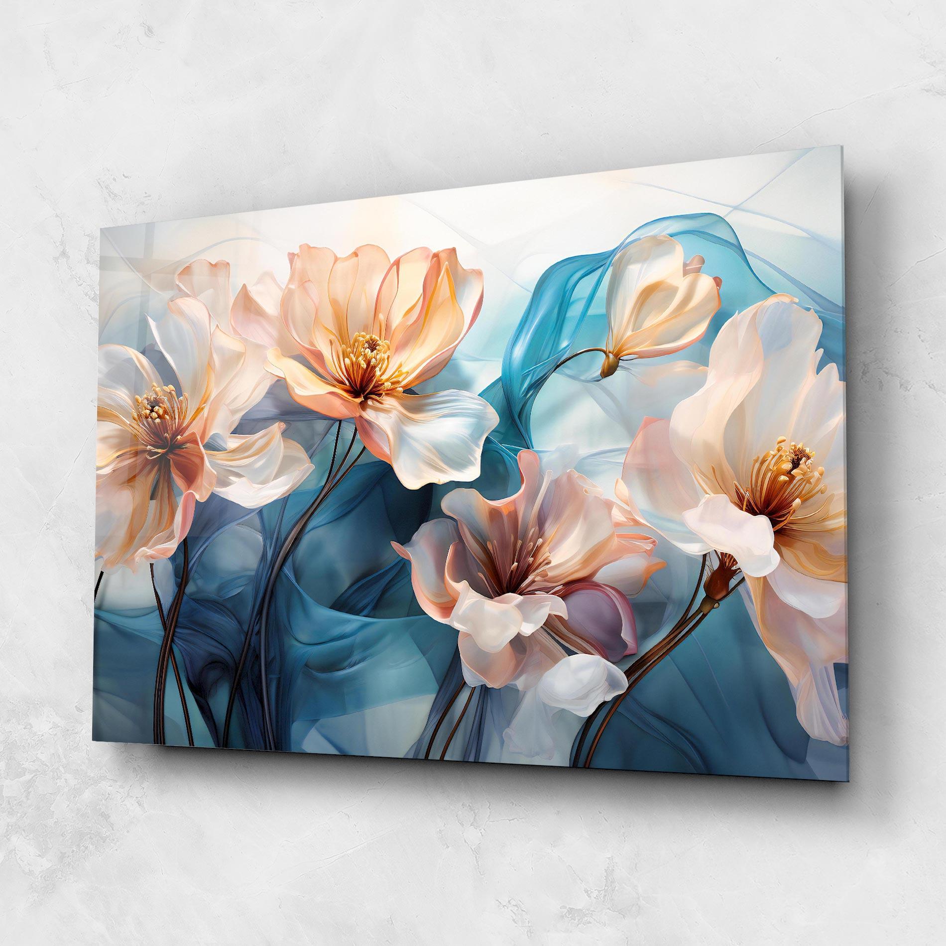Tablou Sticla Pink Flowers Floating mockup 1