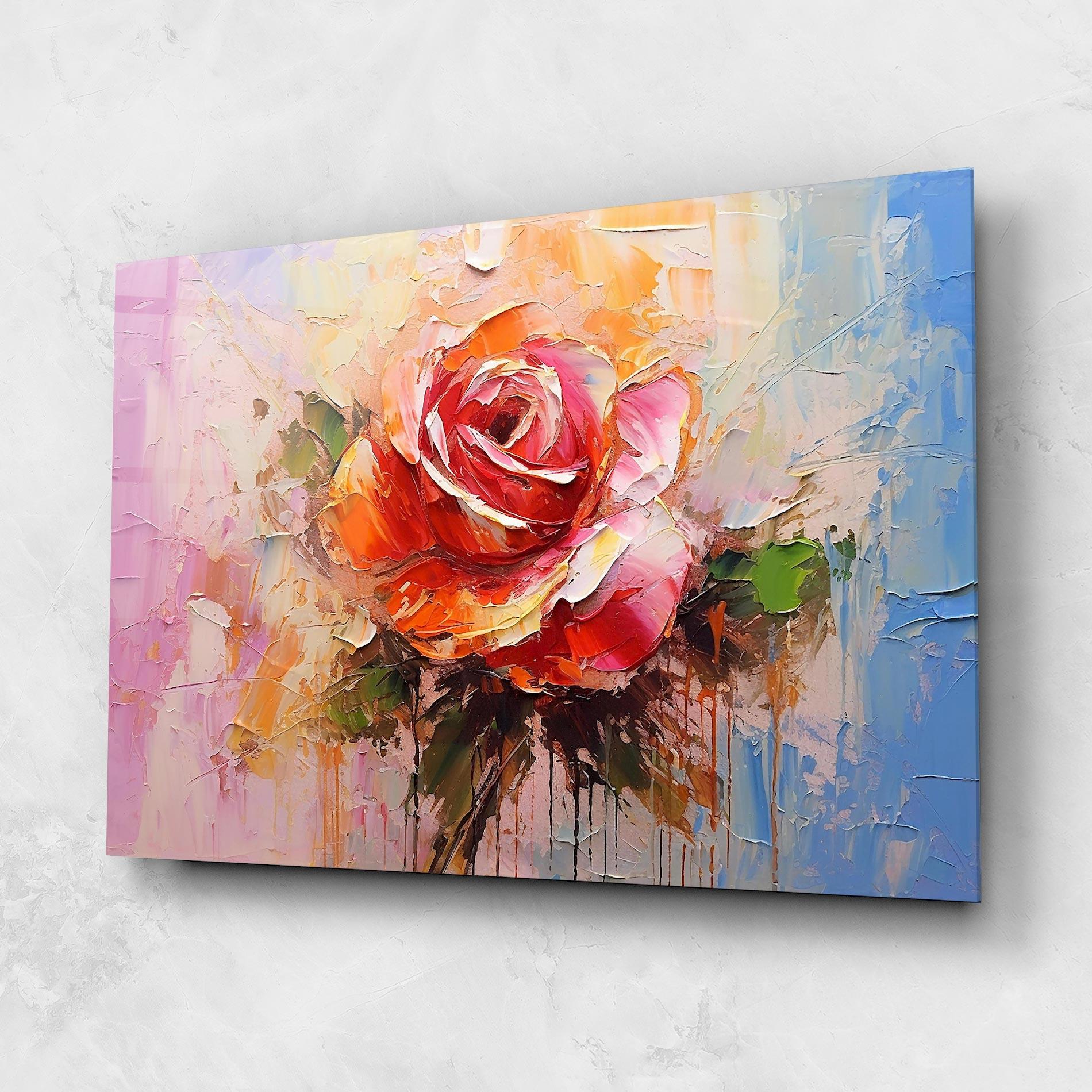 Tablou Sticla Red Pink Orange Art mockup 1