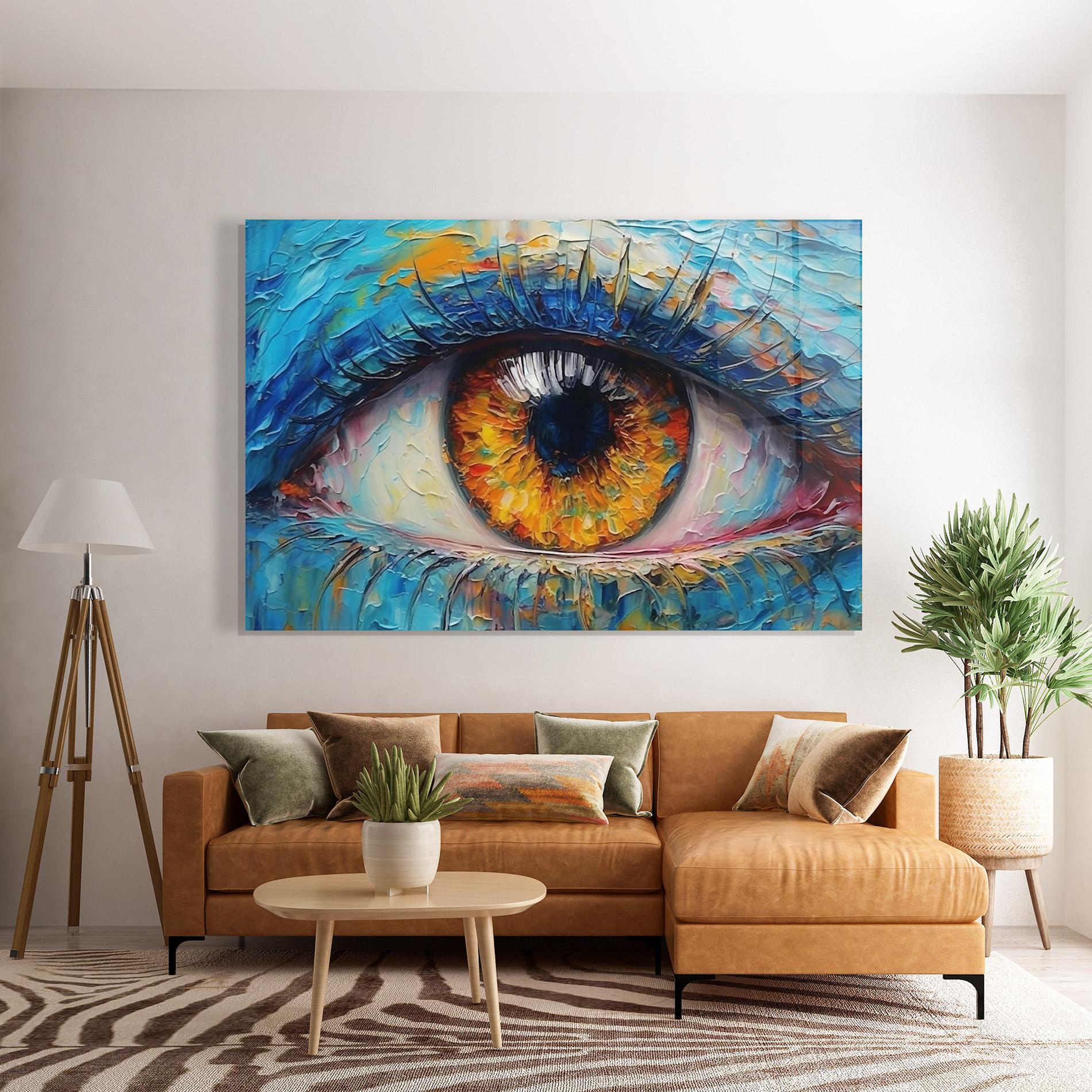 Tablou Sticla Brown Eyes Art mockup 7