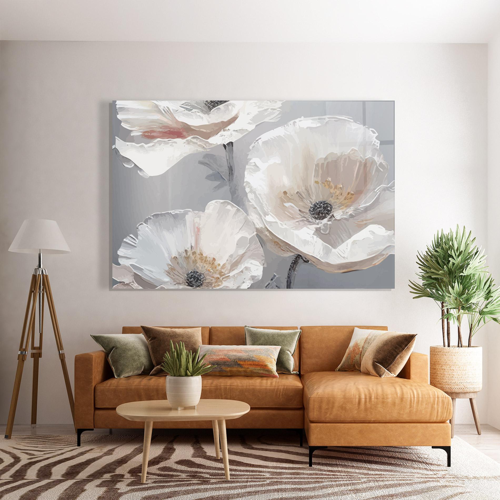 Tablou Sticla Cream Mix Flower mockup 7