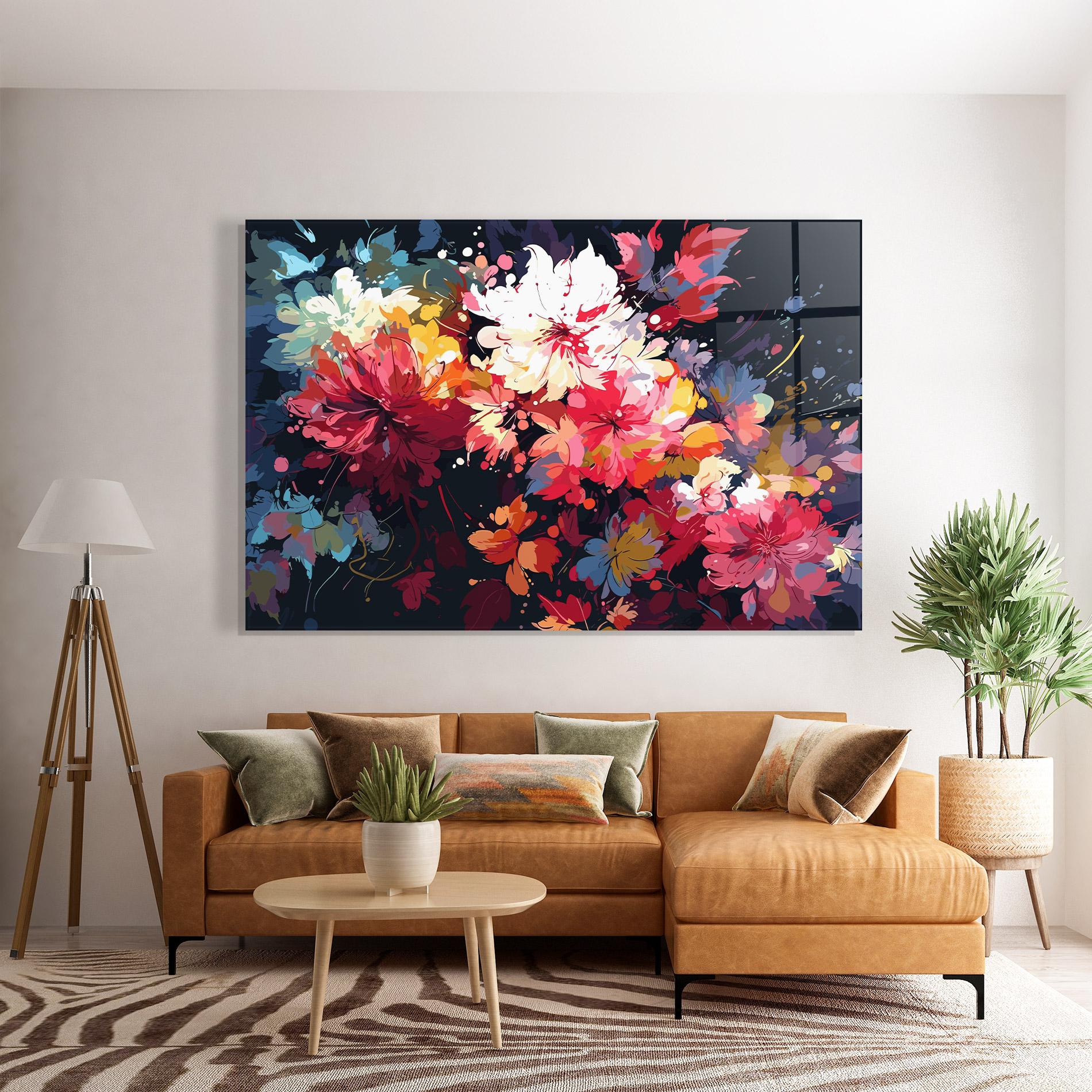 Tablou Sticla Flower Art Texture mockup 7