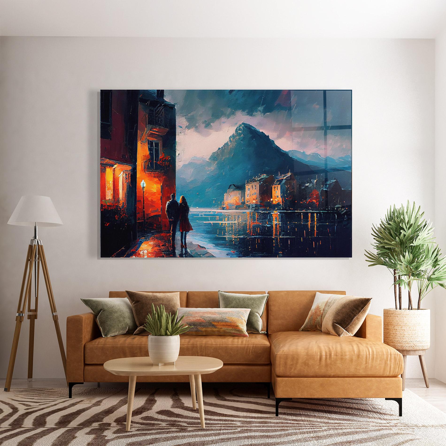 Tablou Sticla Mountain Couple Art mockup 7