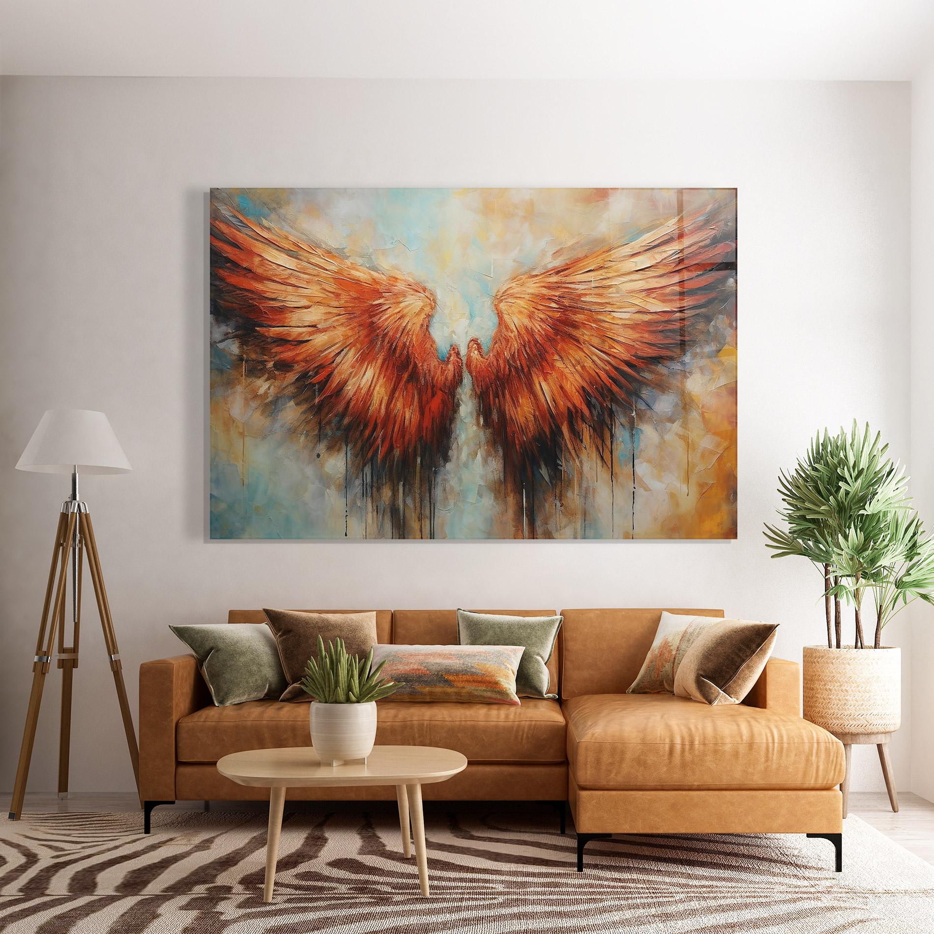 Tablou Sticla Orange Wings mockup 7