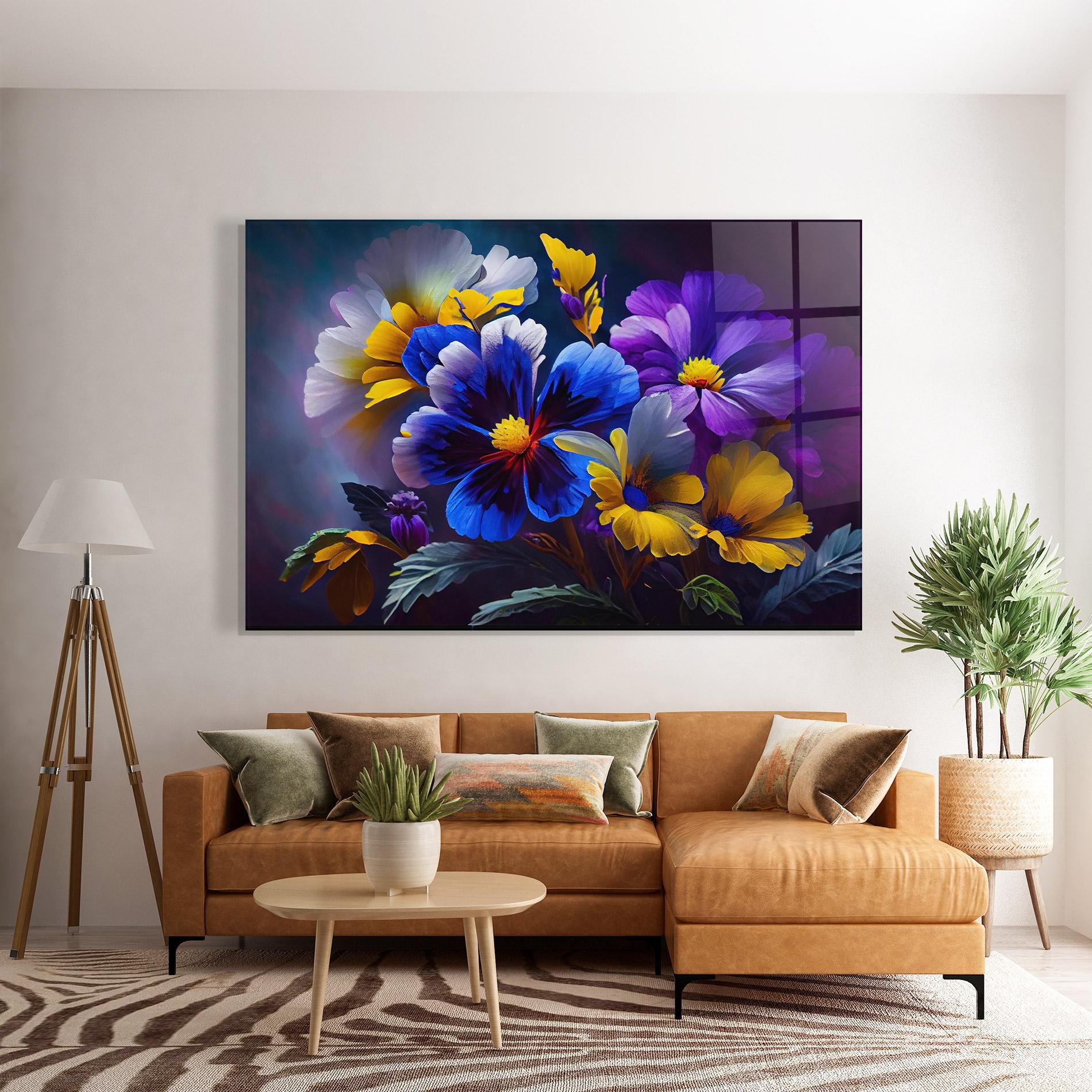 Tablou Sticla Vibrant Floral Art mockup 7