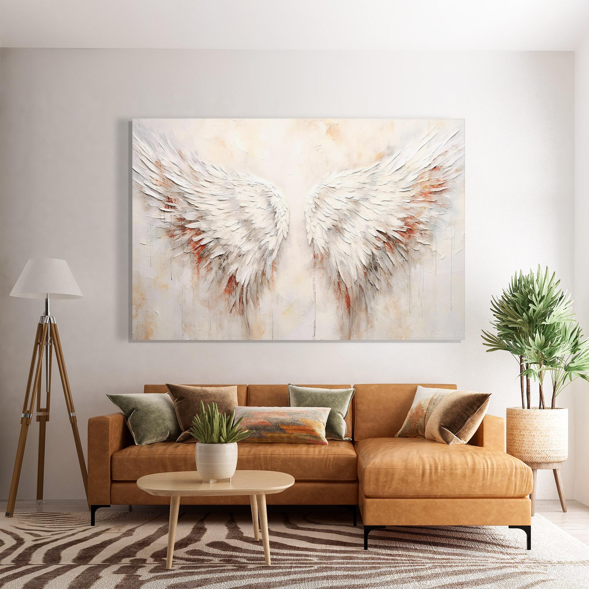 Tablou Sticla White Bloody Wings mockup 7