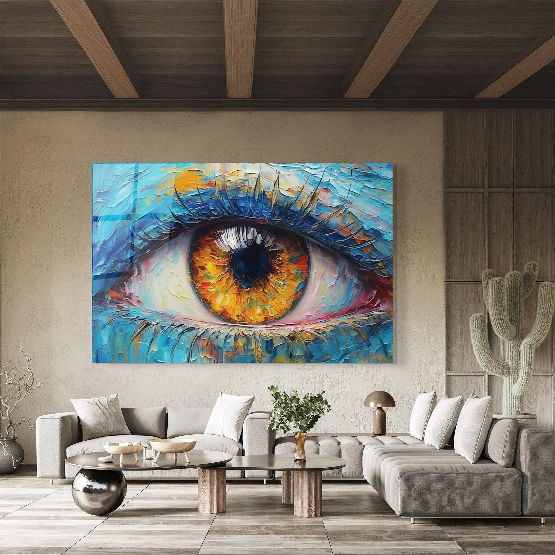 Tablou Sticla Brown Eyes Art mockup 8