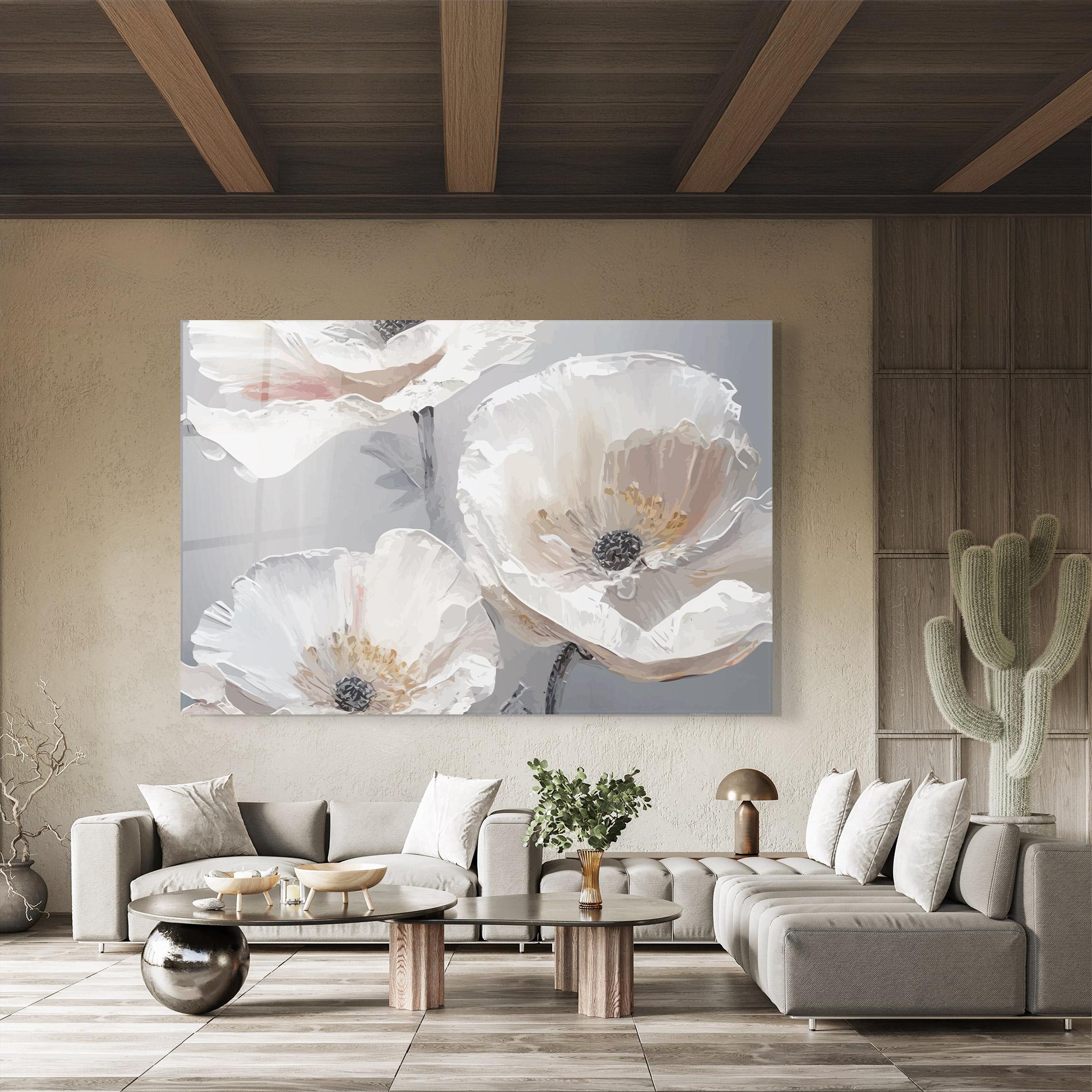 Tablou Sticla Cream Mix Flower mockup 8