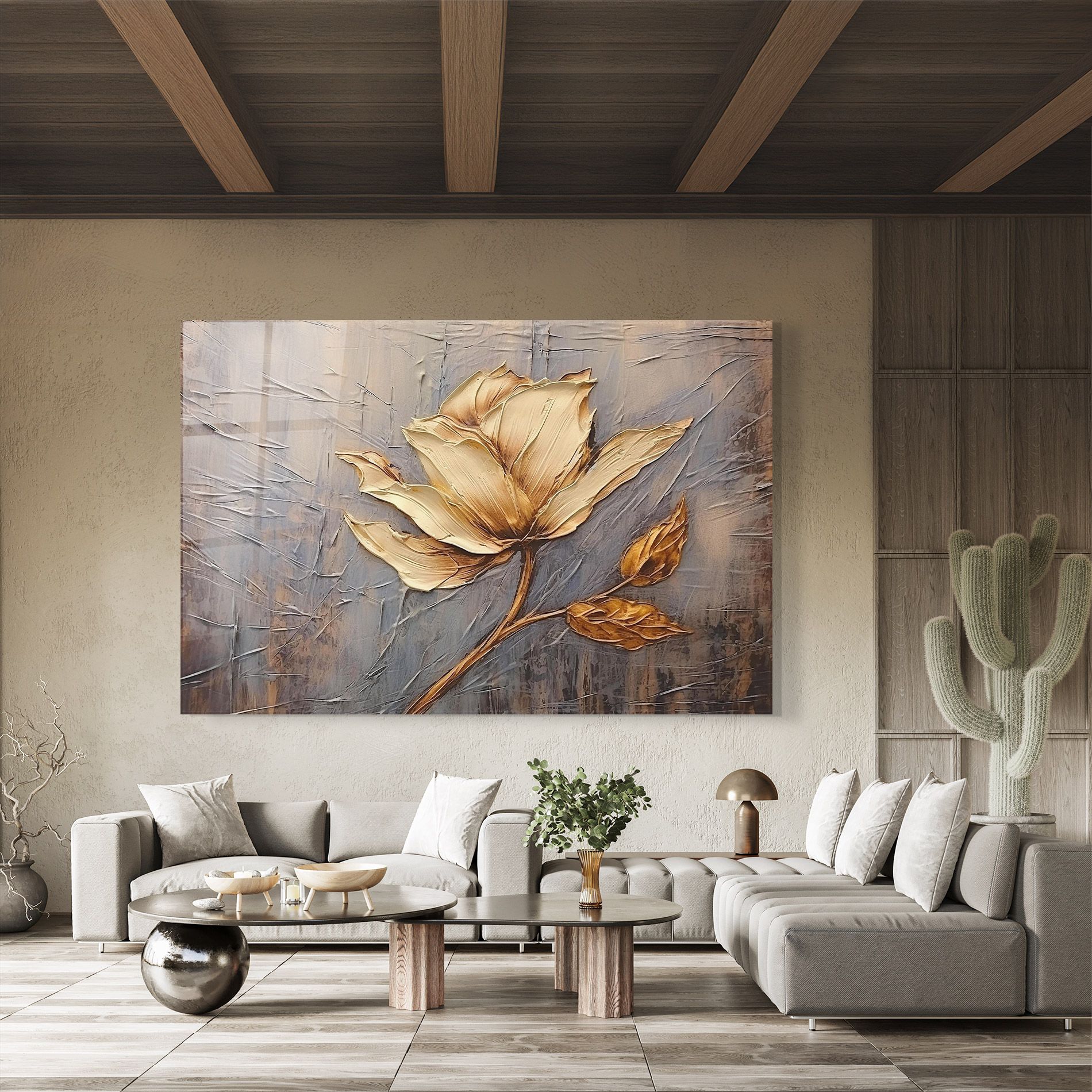 Cream Rose On Blue mockup 8