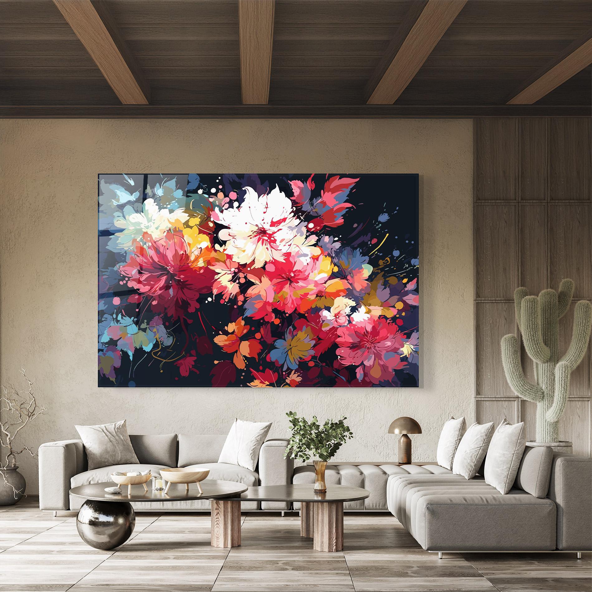 Tablou Sticla Flower Art Texture mockup 8