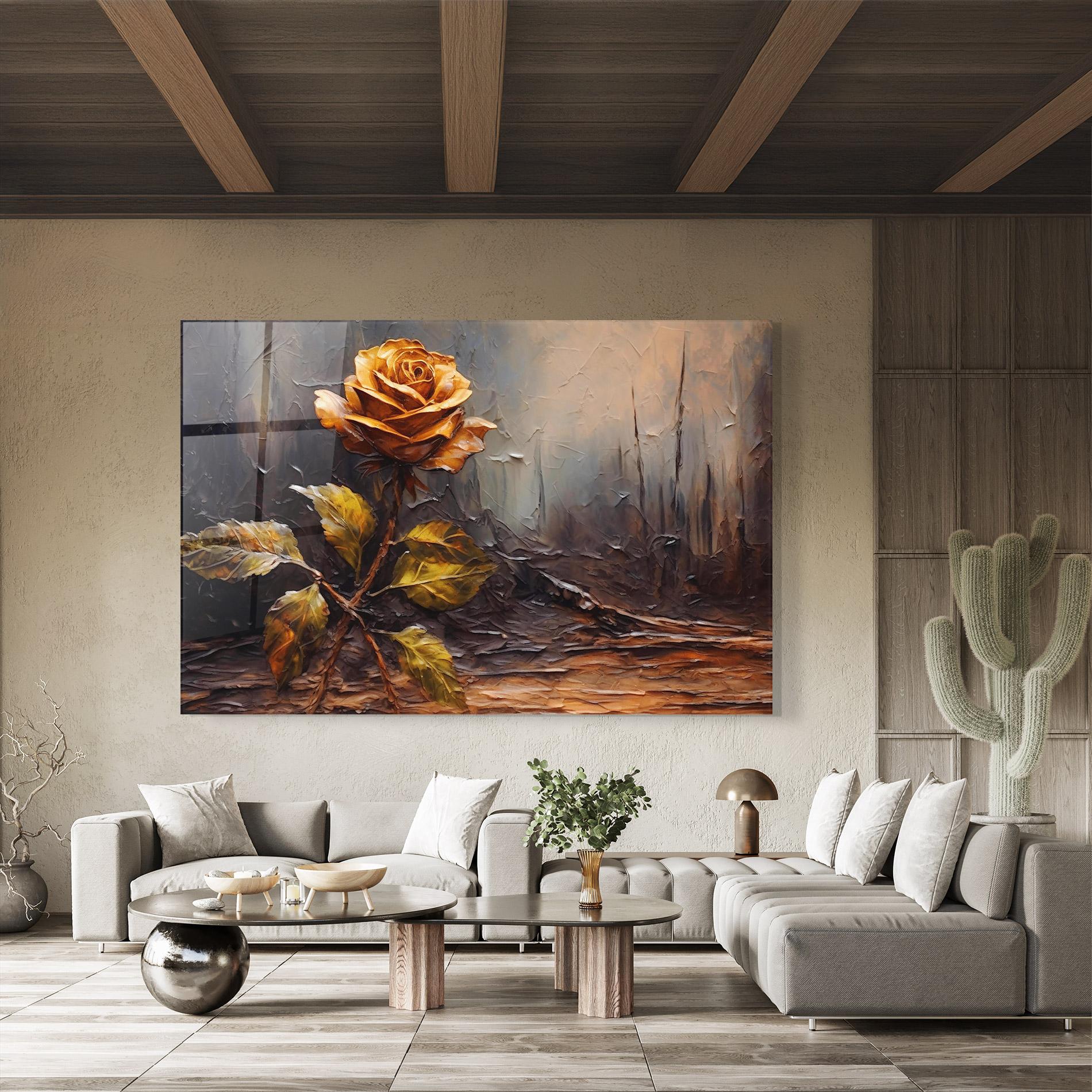 Tablou Sticla Orange Rose Art mockup 8