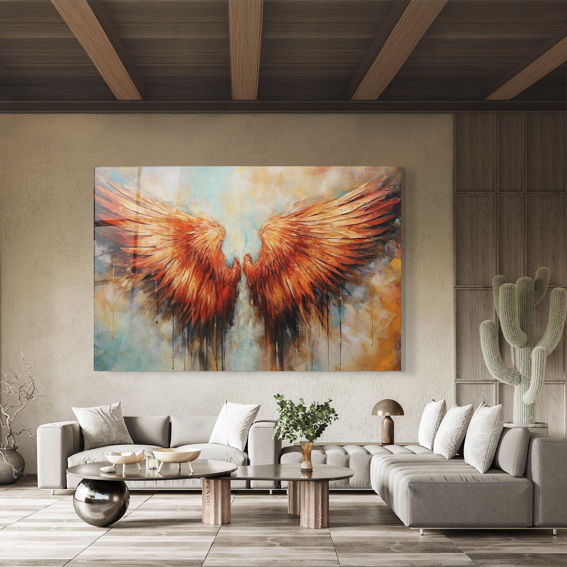 Tablou Sticla Orange Wings mockup 8