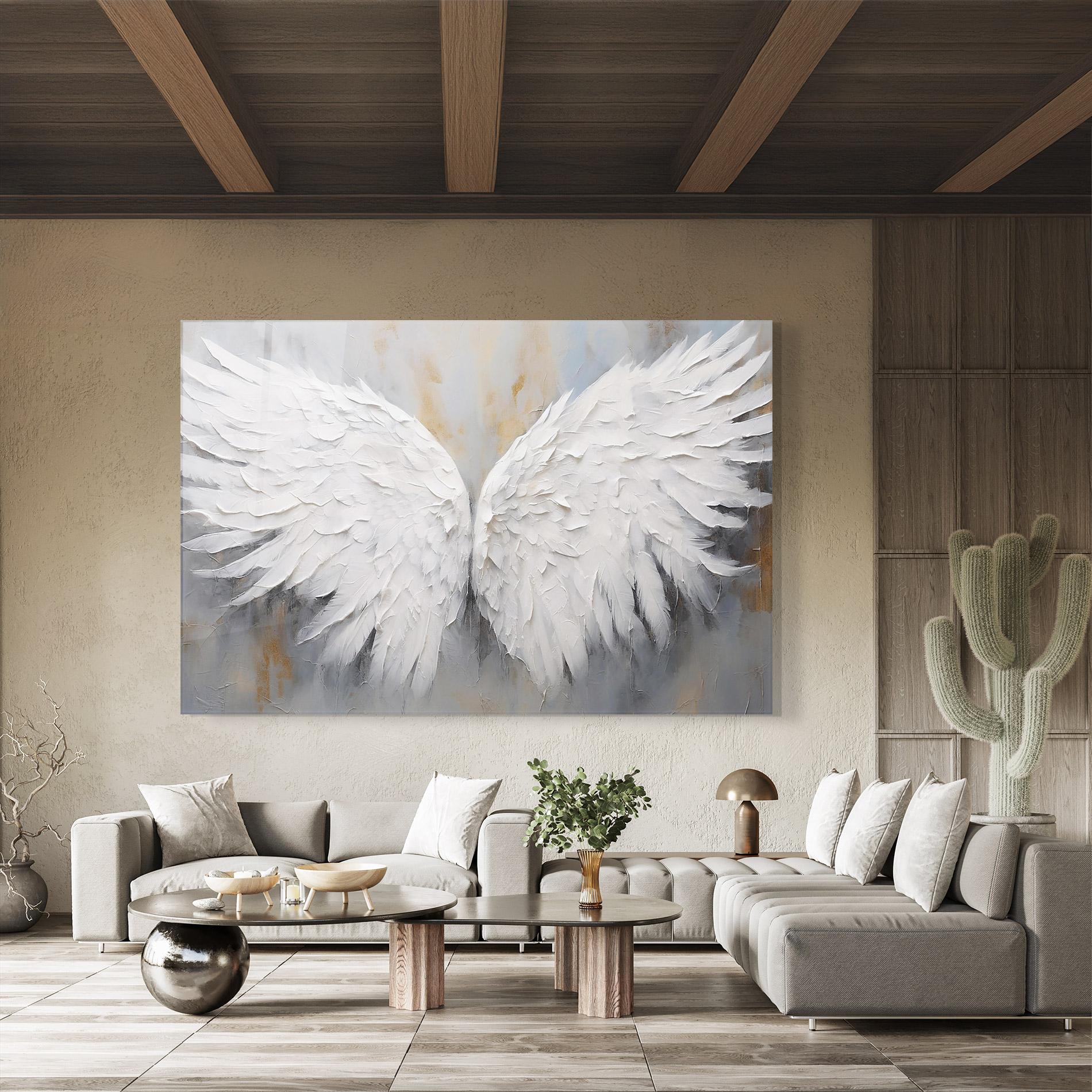 Tablou Sticla Pretty Angel Wings mockup 8