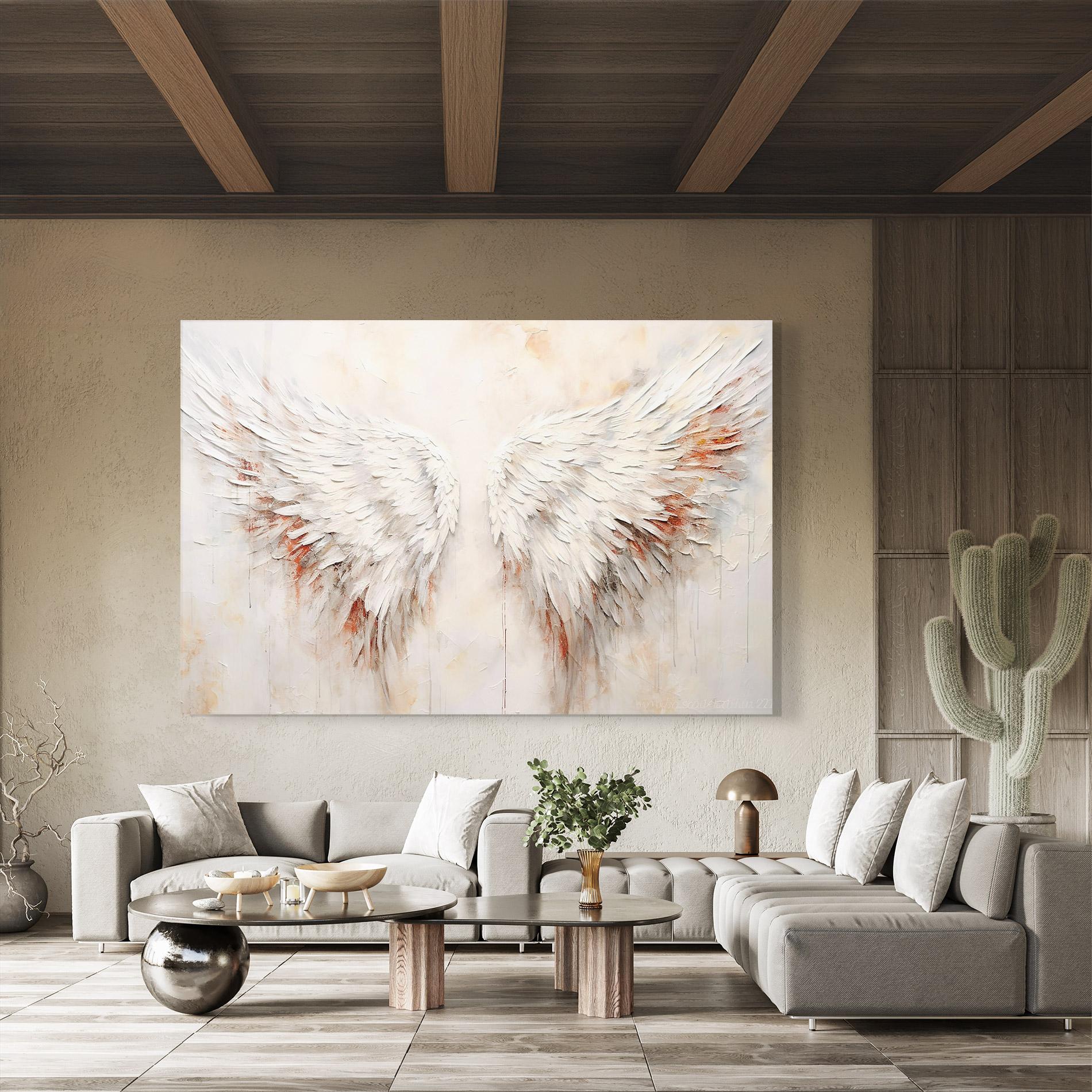 Tablou Sticla White Bloody Wings mockup 8