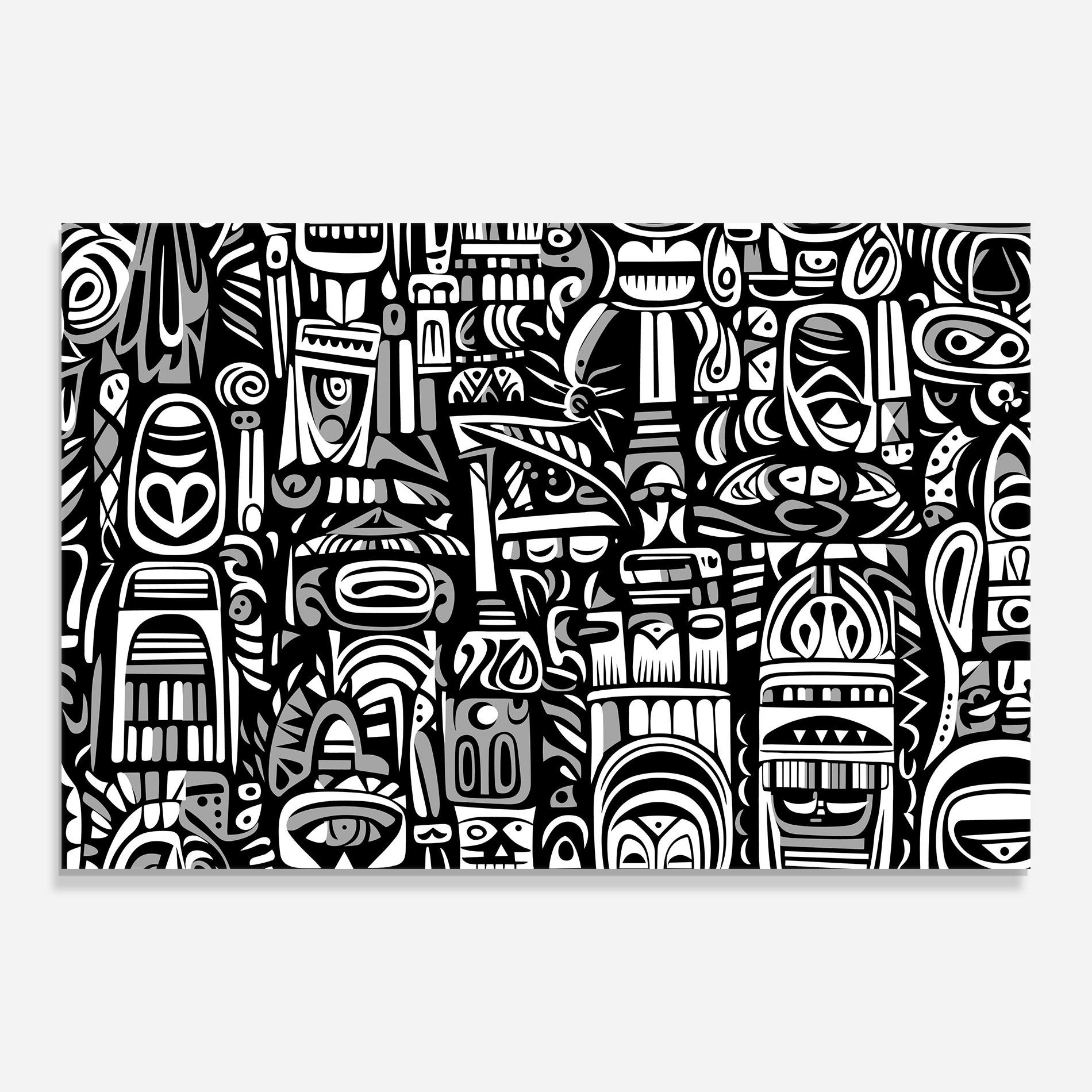 Tablou Sticla African Pattern mockup 0