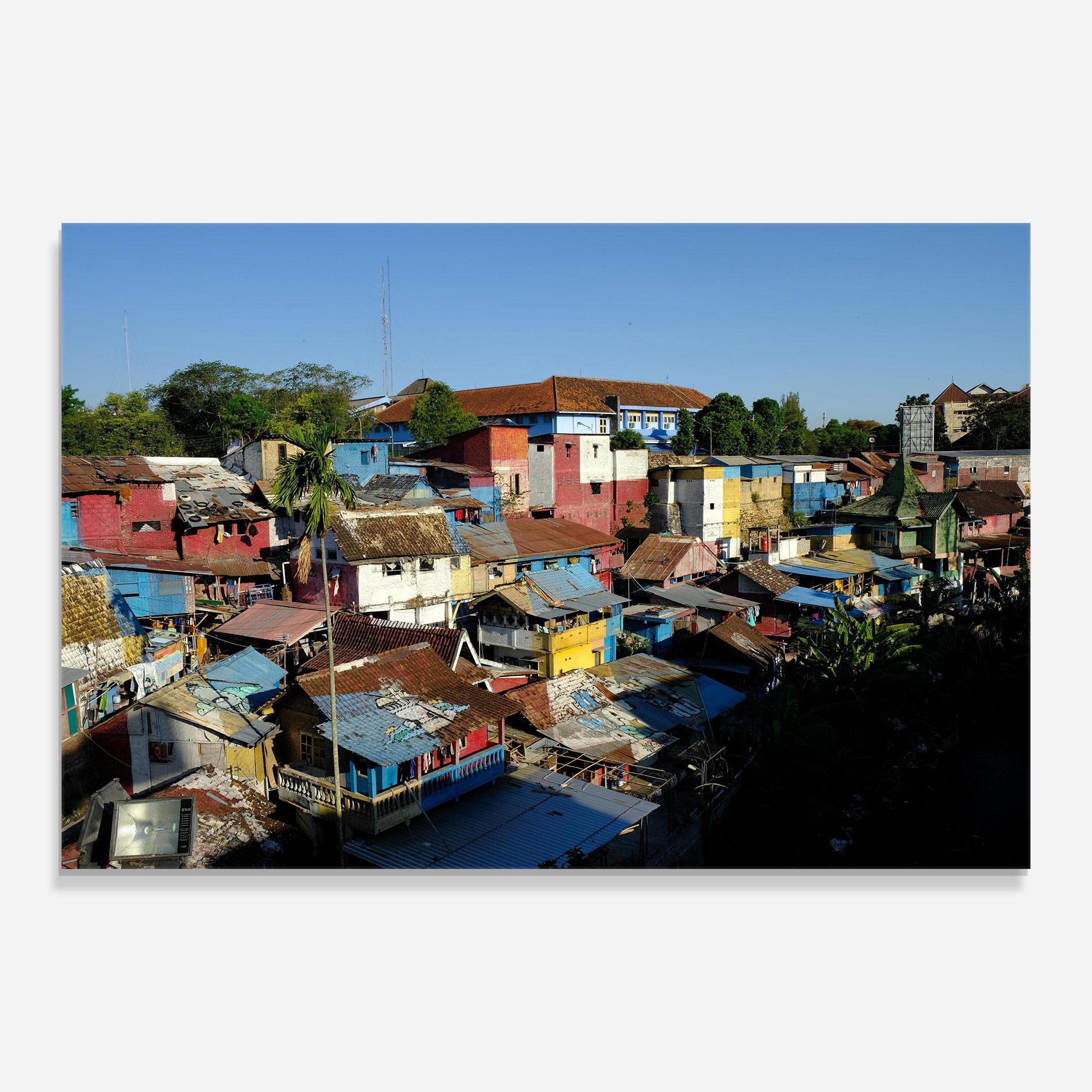 Tablou Sticla Slum Building mockup 0