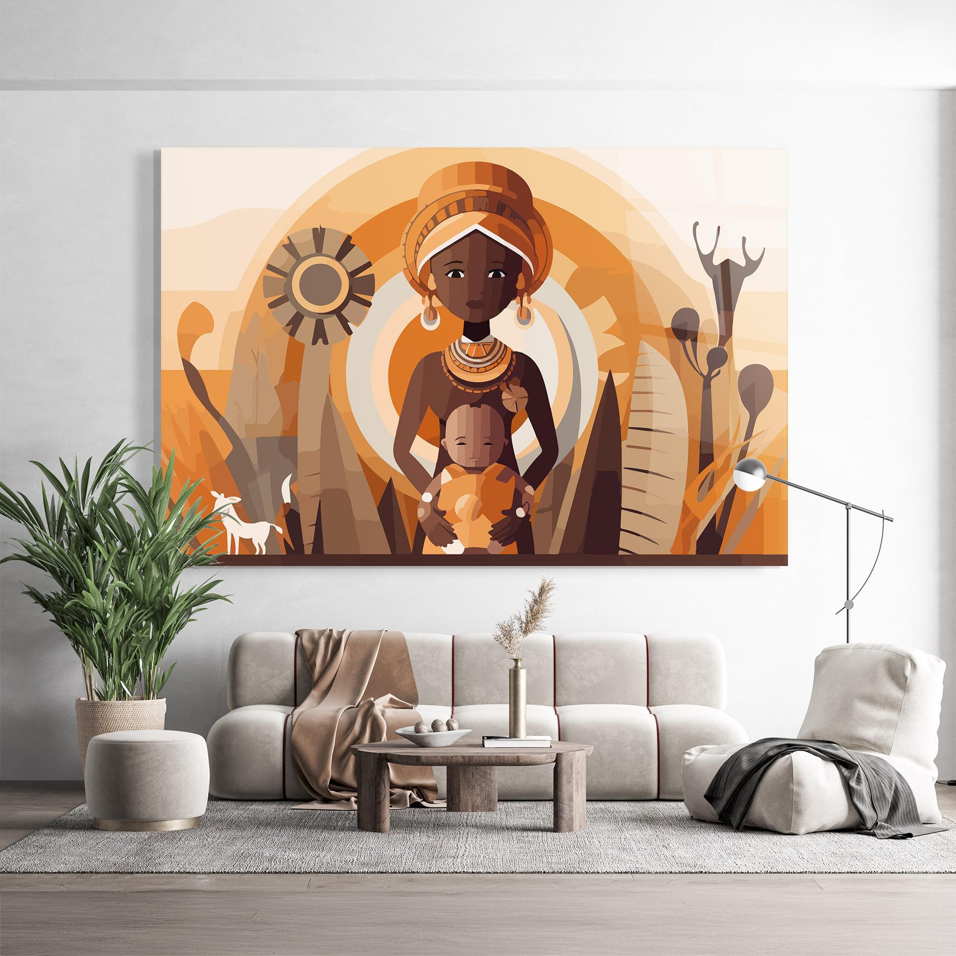 Tablou Sticla African Baby mockup 9