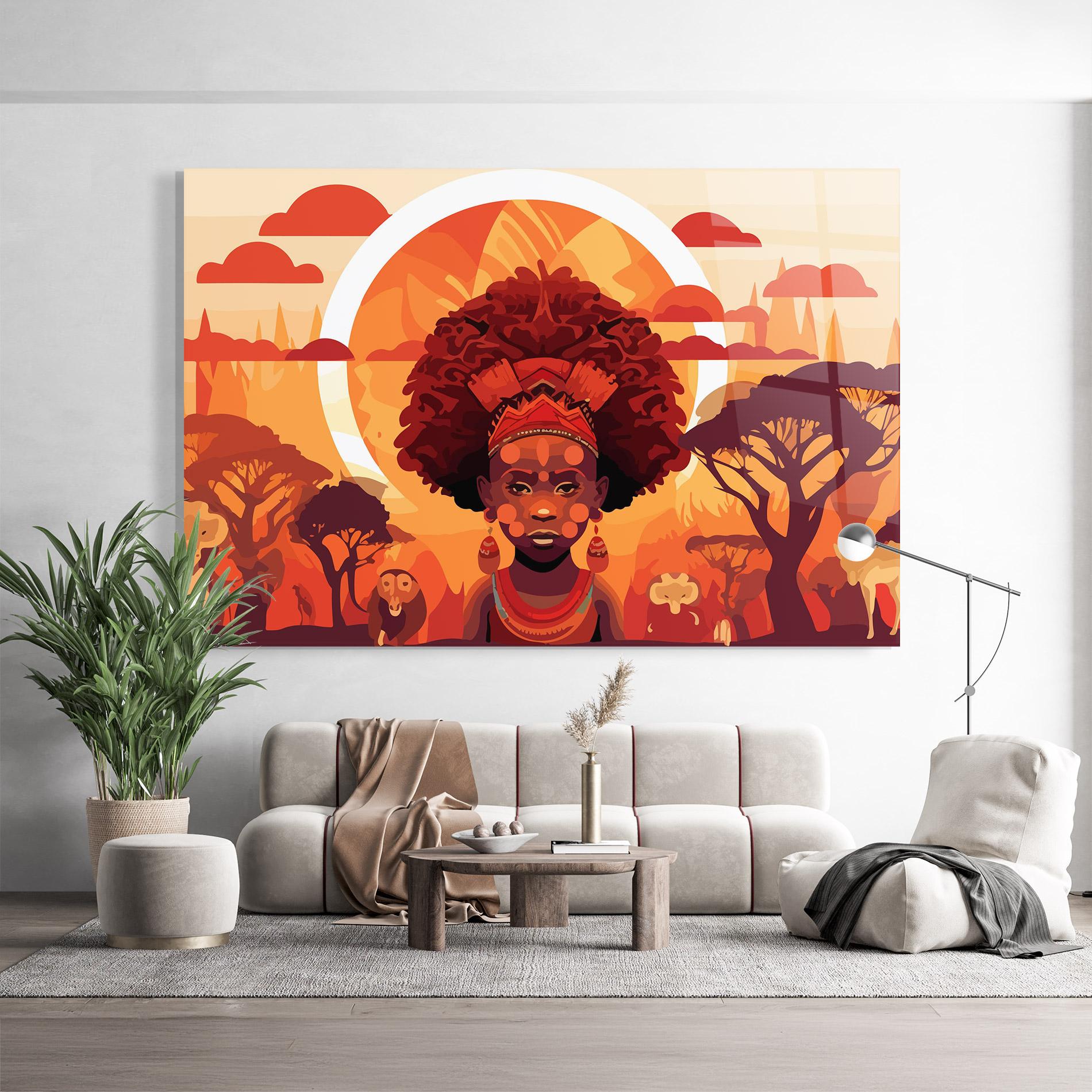 Tablou Sticla African Chid mockup 9