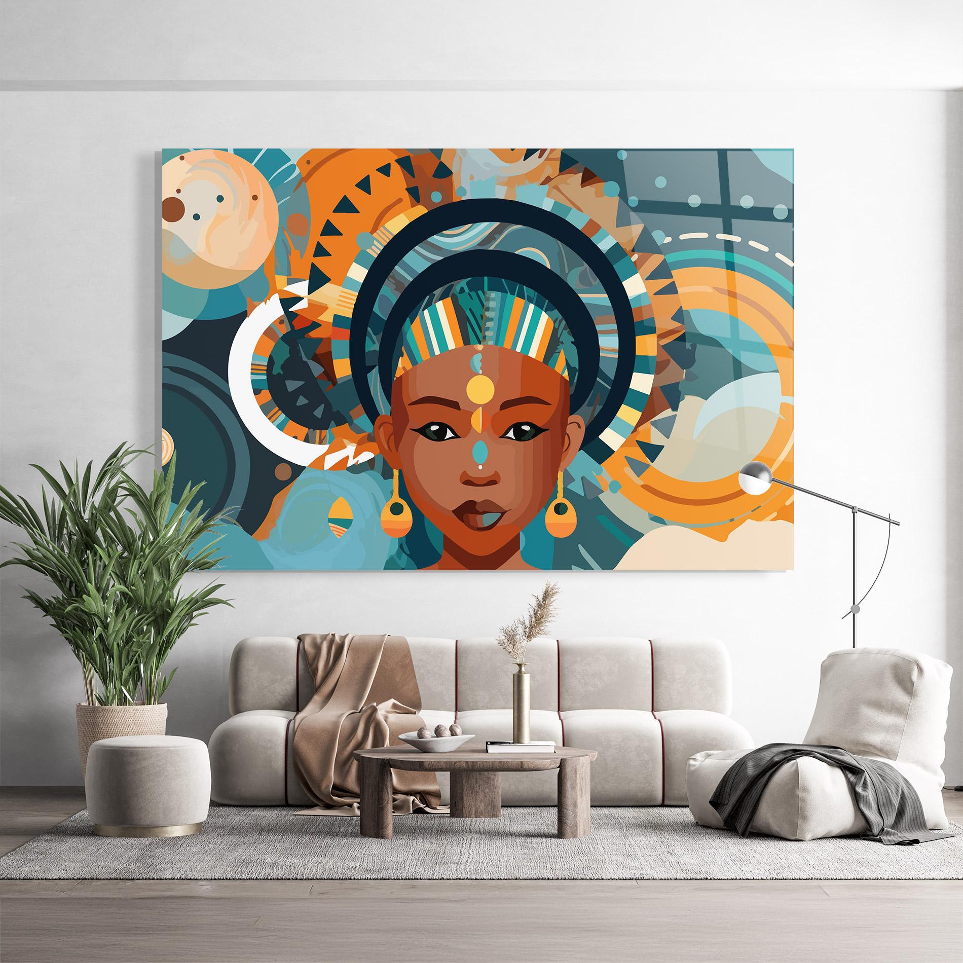 Tablou Sticla African Colorful Child mockup 9