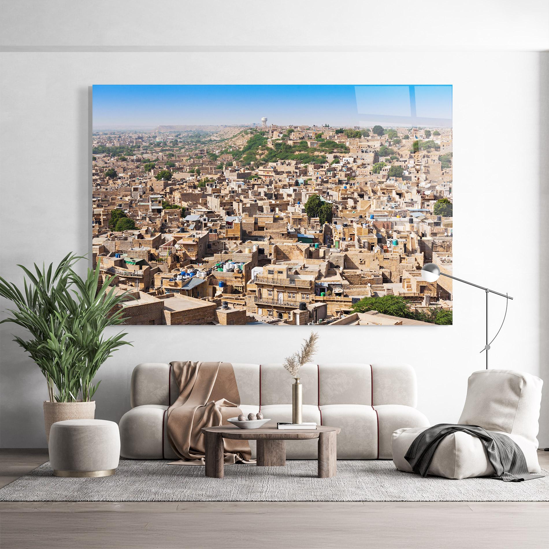 Tablou Sticla Jaisalmer Panorama View mockup 9