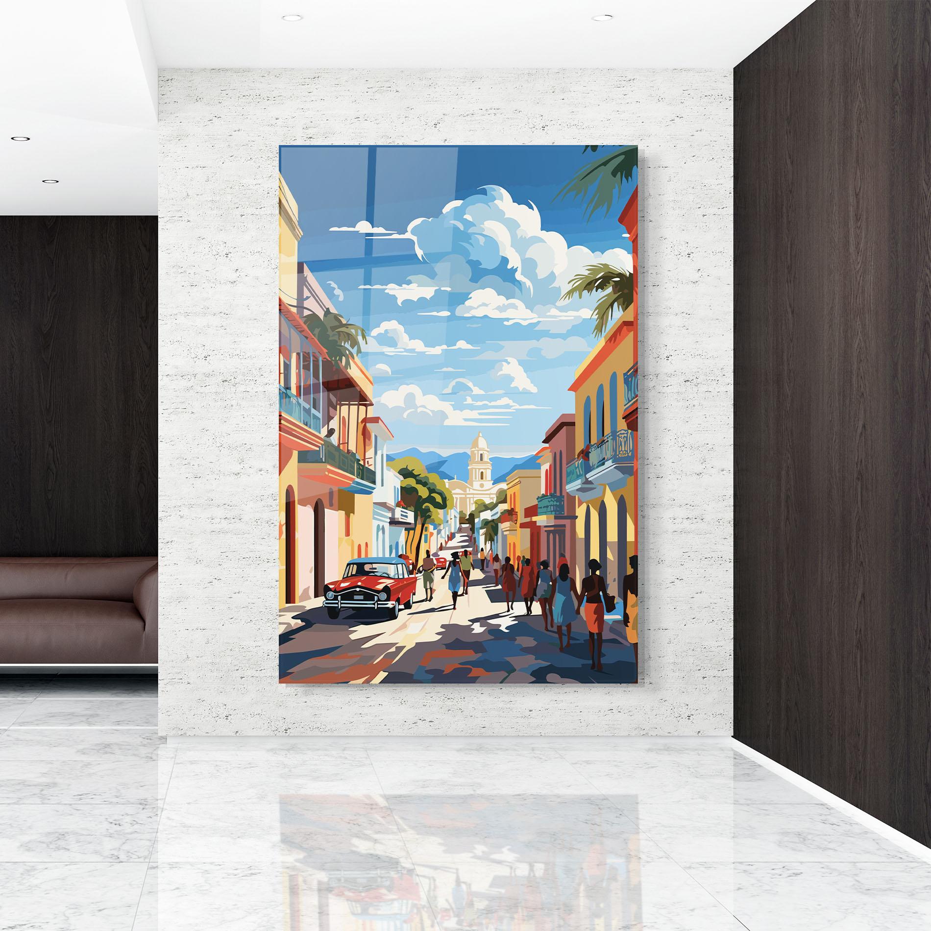 Tablou Sticla African Street mockup 9