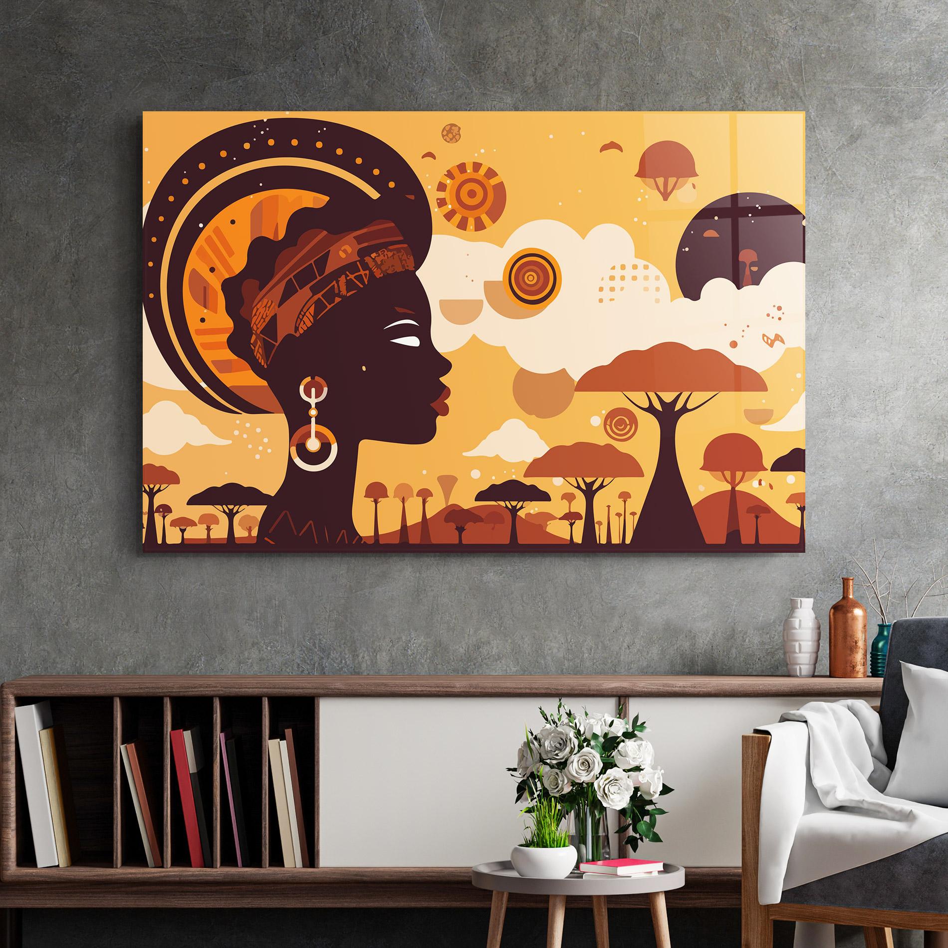 Tablou Sticla African Art mockup 2