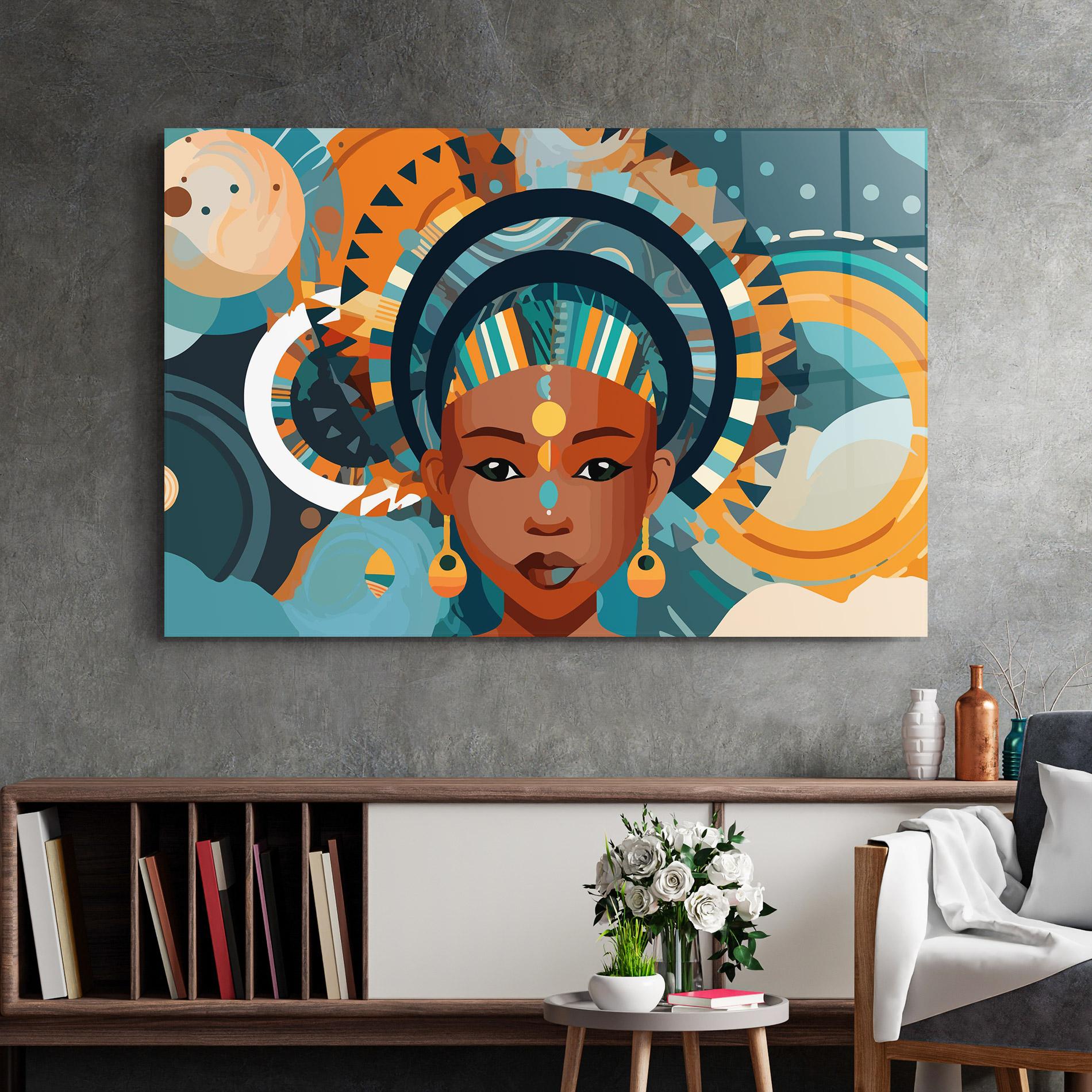 Tablou Sticla African Colorful Child mockup 2