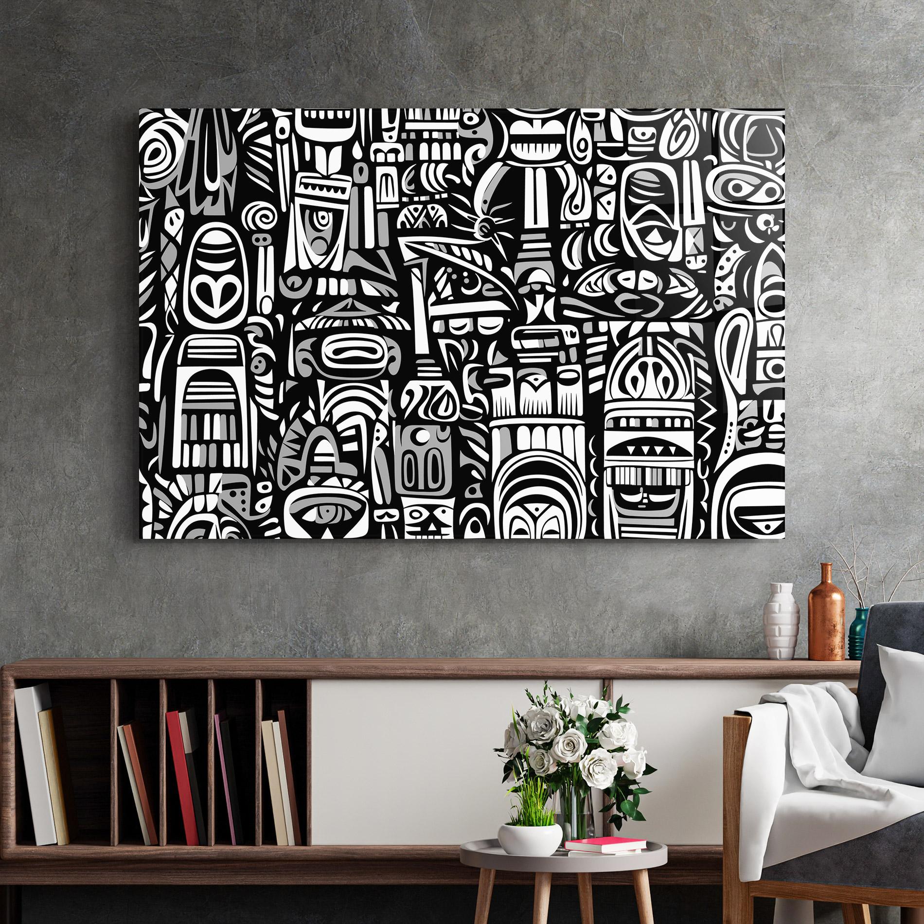 Tablou Sticla African Pattern mockup 2