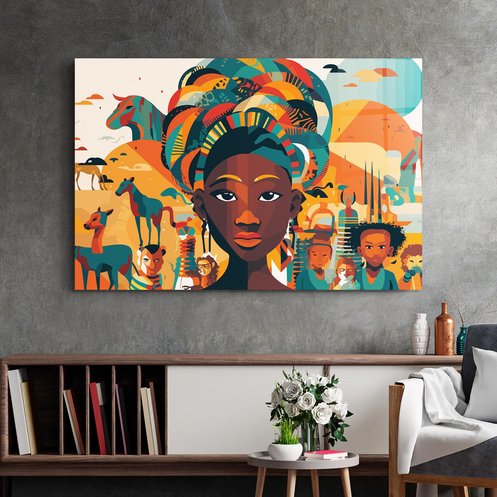 Tablou Sticla Child Africa Art mockup 2